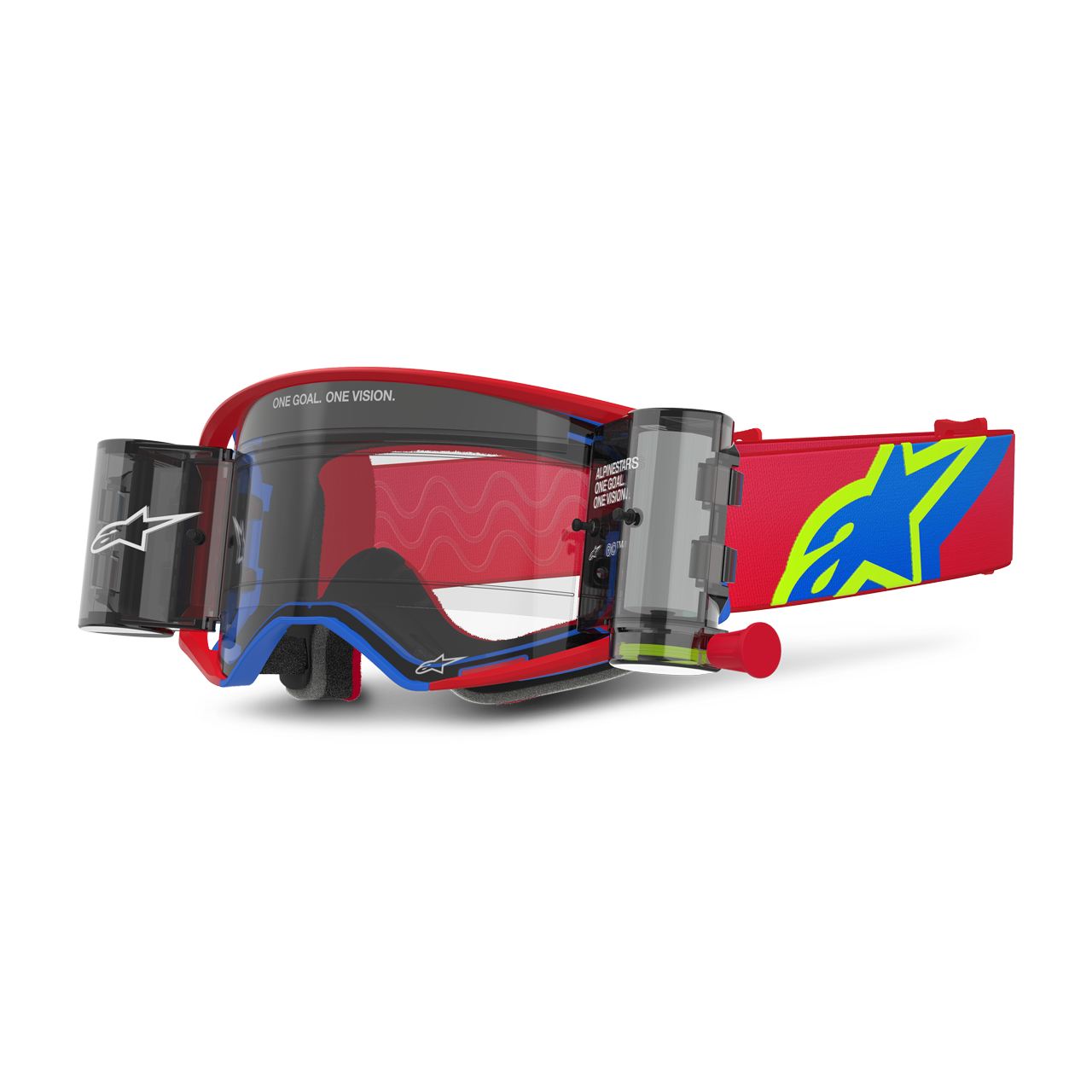 Gogle Cross Alpinestars Supertech Corp Przezroczysta Czerwony/Niebieski