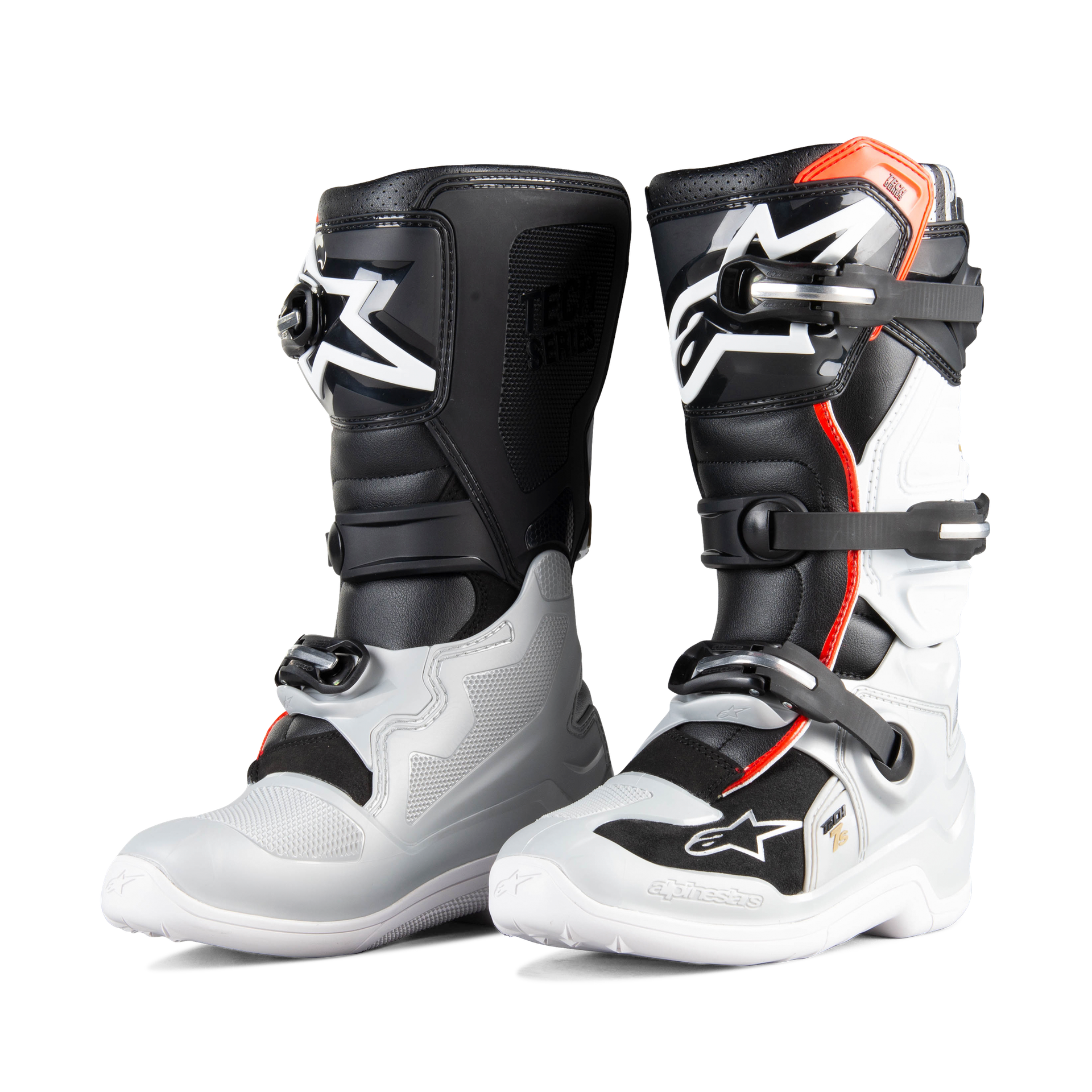 Buty Cross Alpinestars Tech 7S Dziecięce Czarny/Srebrny/Złamany Biały/Złoty40,5