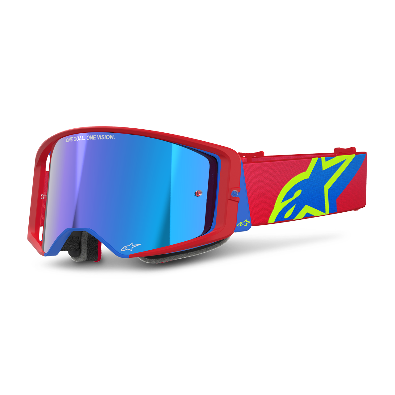 Gogle Cross Alpinestars Supertech Corp Lustrzanka Czerwony/Niebieski