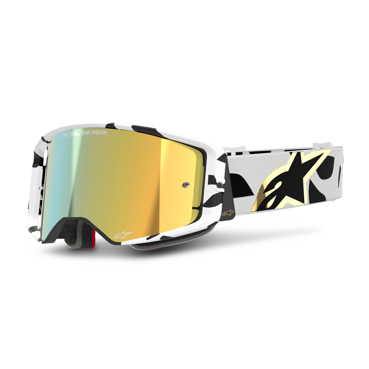 Gogle Cross Alpinestars Supertech Corp Lustrzanka Złamany Biały