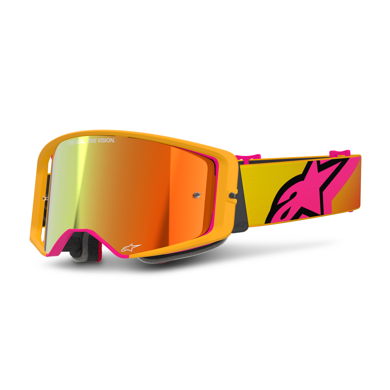 Gogle Cross Alpinestars Supertech Corp Lustrzanka Żółty/Różowy