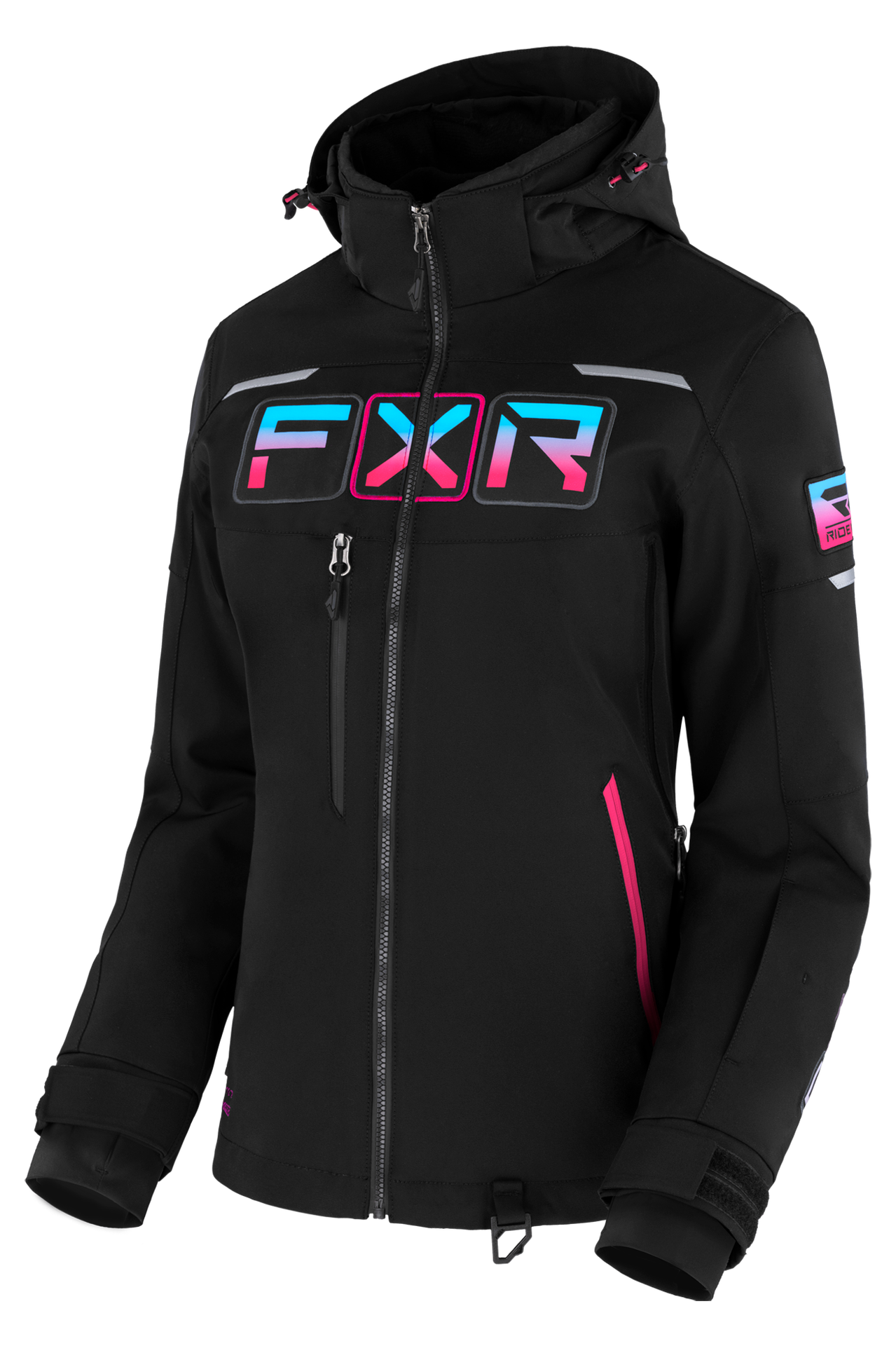Kurtka Zimowa FXR Maverick Damska Czarny/Niebieski/Elektryczny Różowy Gradient8