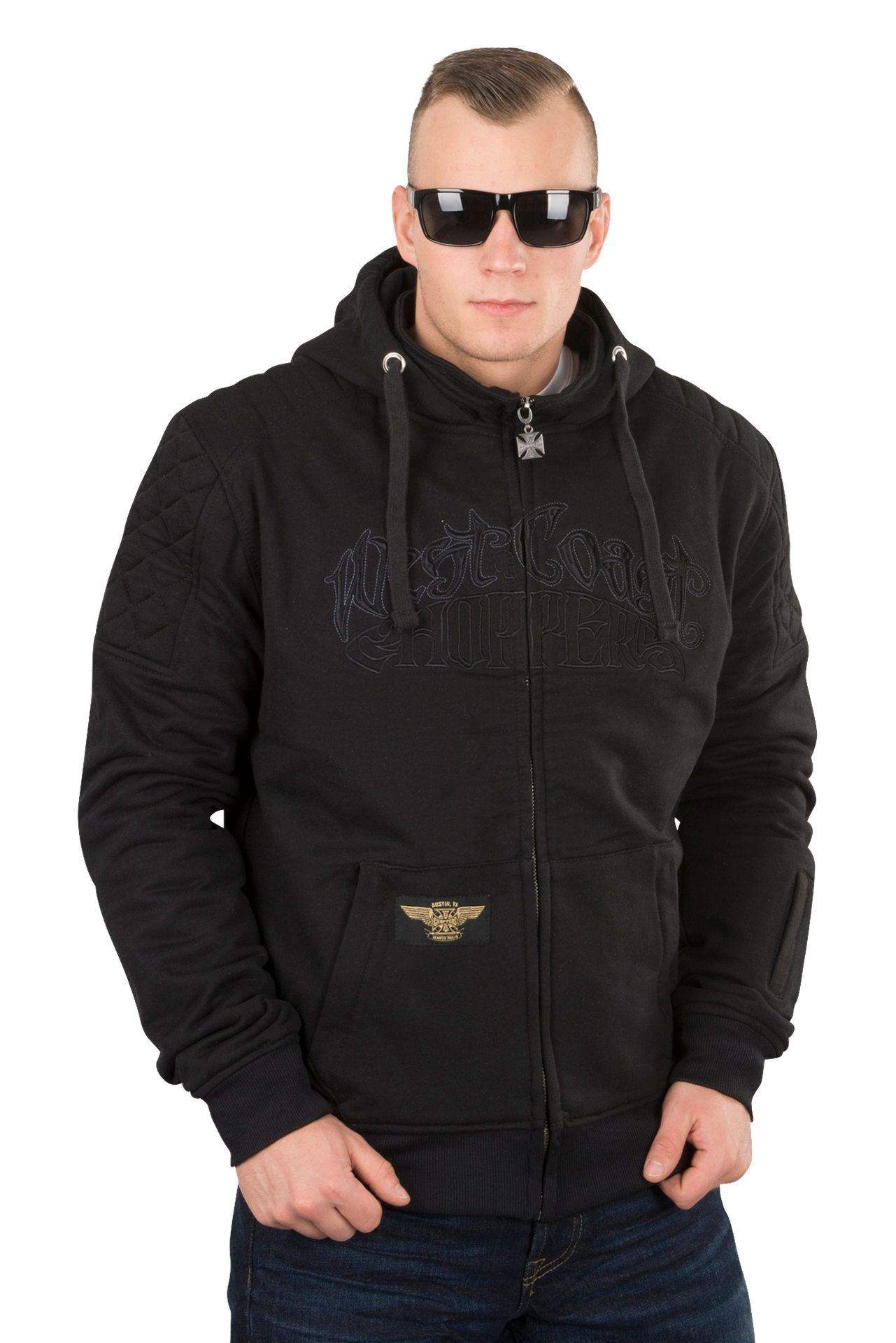 Bluza z Kapturem West Coast Choppers Aramid Por Vida CzarnyM