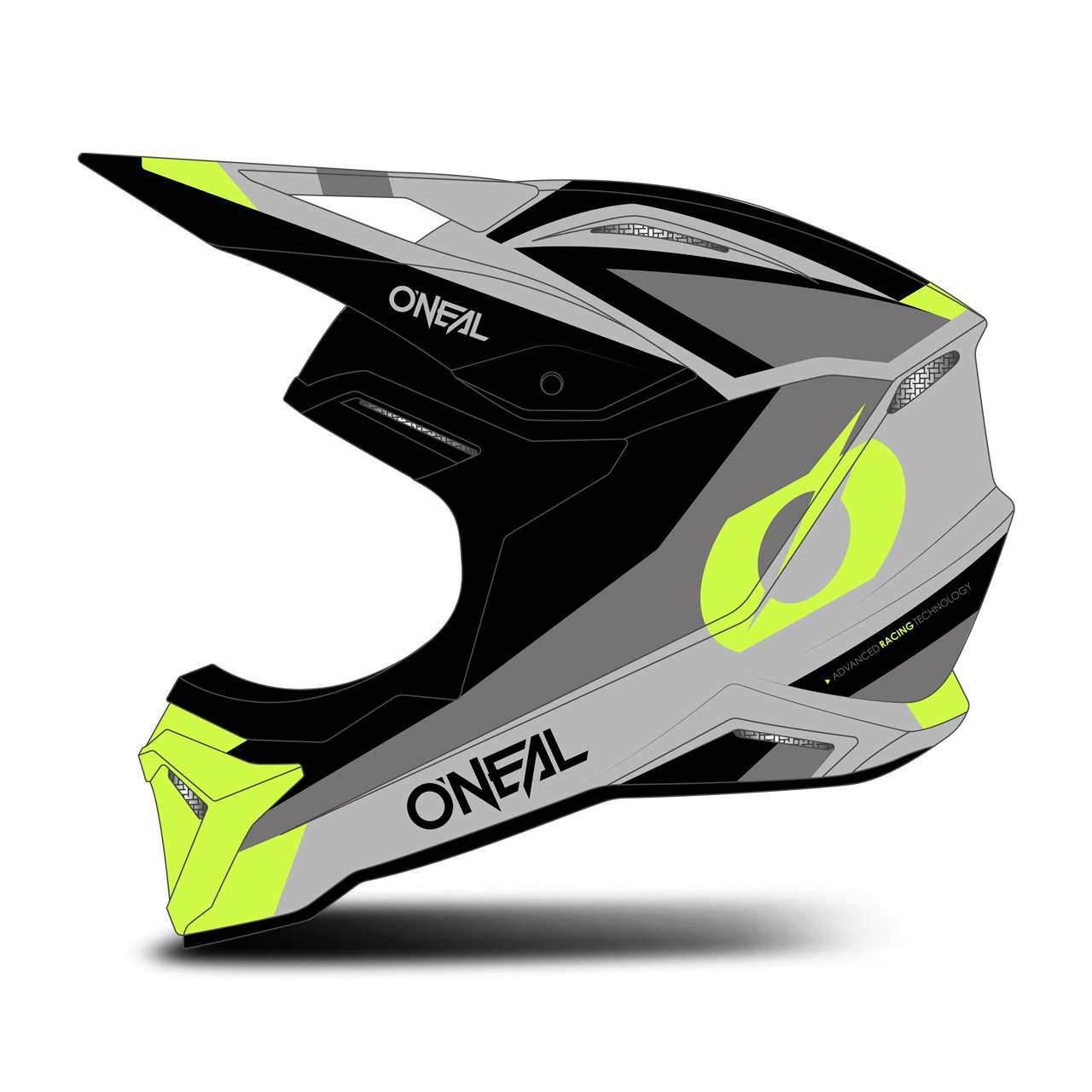 Kask Cross O'Neal 1SRS Stream Czarny/Neonowy ŻółtyXL
