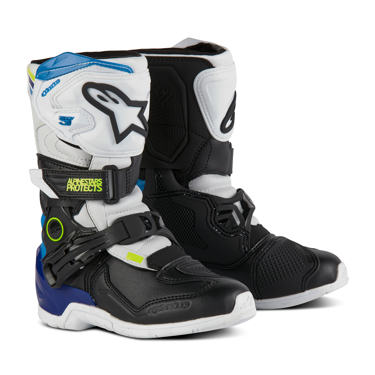 Buty Cross Dziecięce Alpinestars Tech 3S Złamany Biały/Czarny/Niebieski33