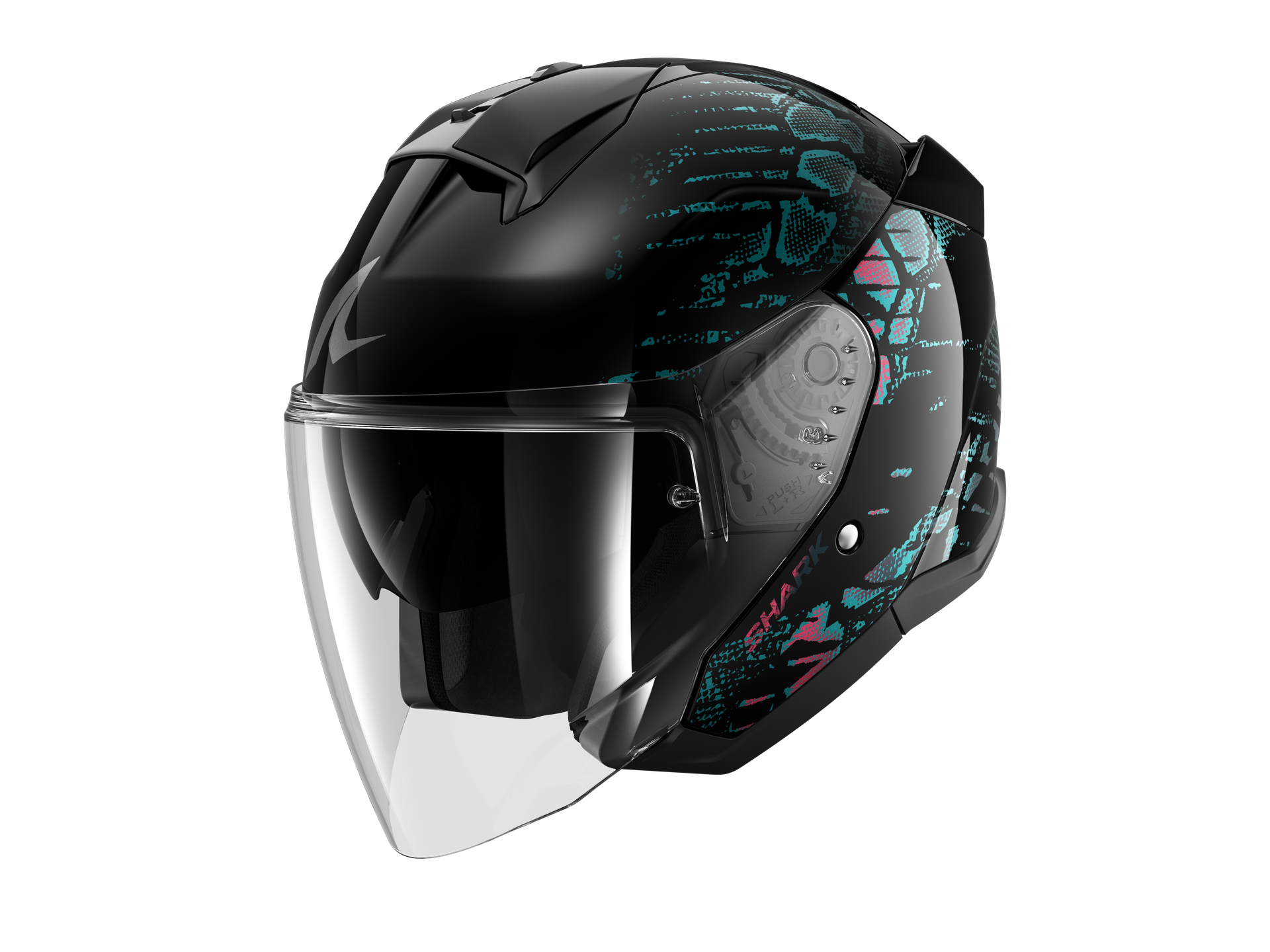 Kask Otwarty Shark Skwal Jet Reptaia Czarny/Fioletowy/BrokatowyL