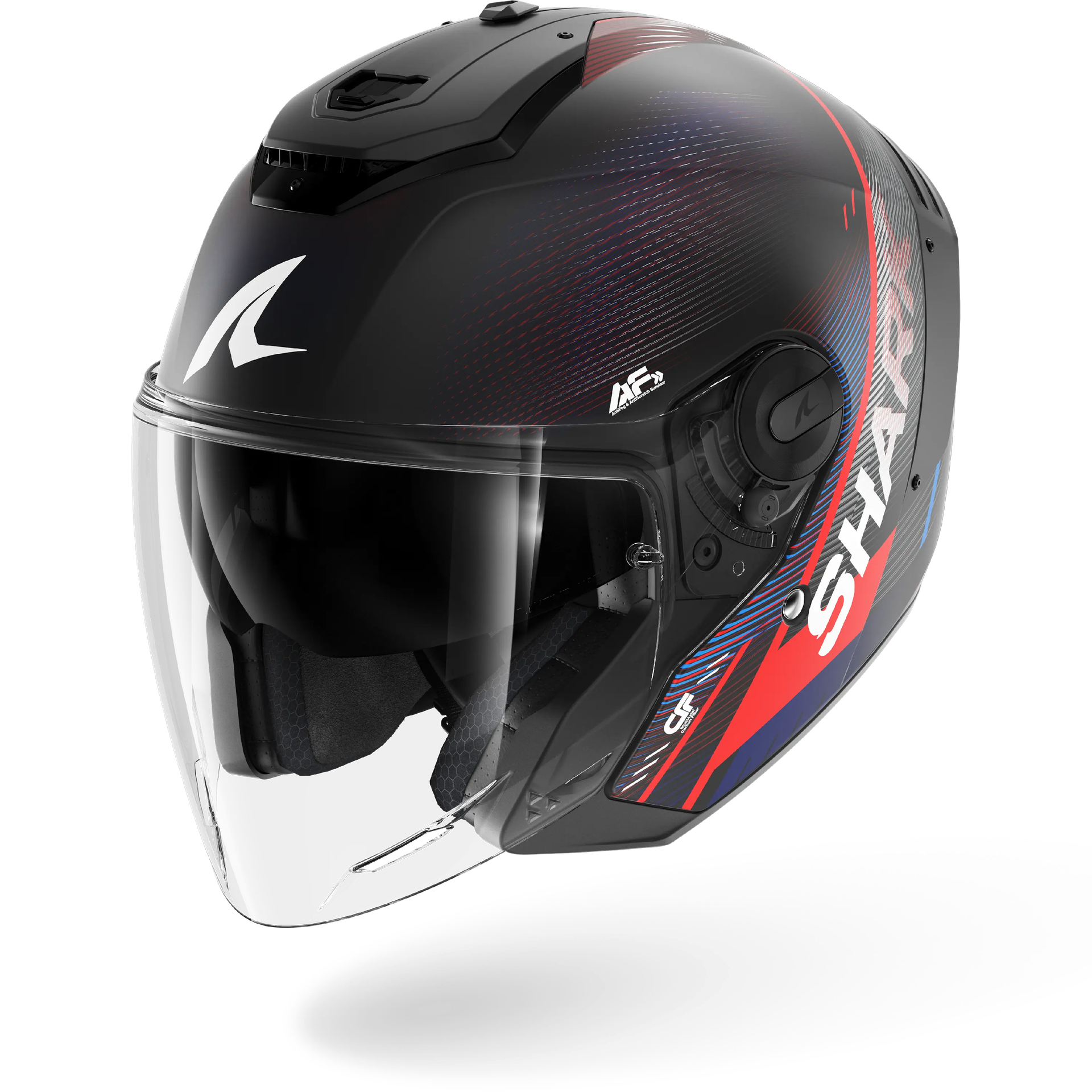 Kask Otwarty Shark Jet Carbon Speed-Tech Niebieski/CzerwonyM