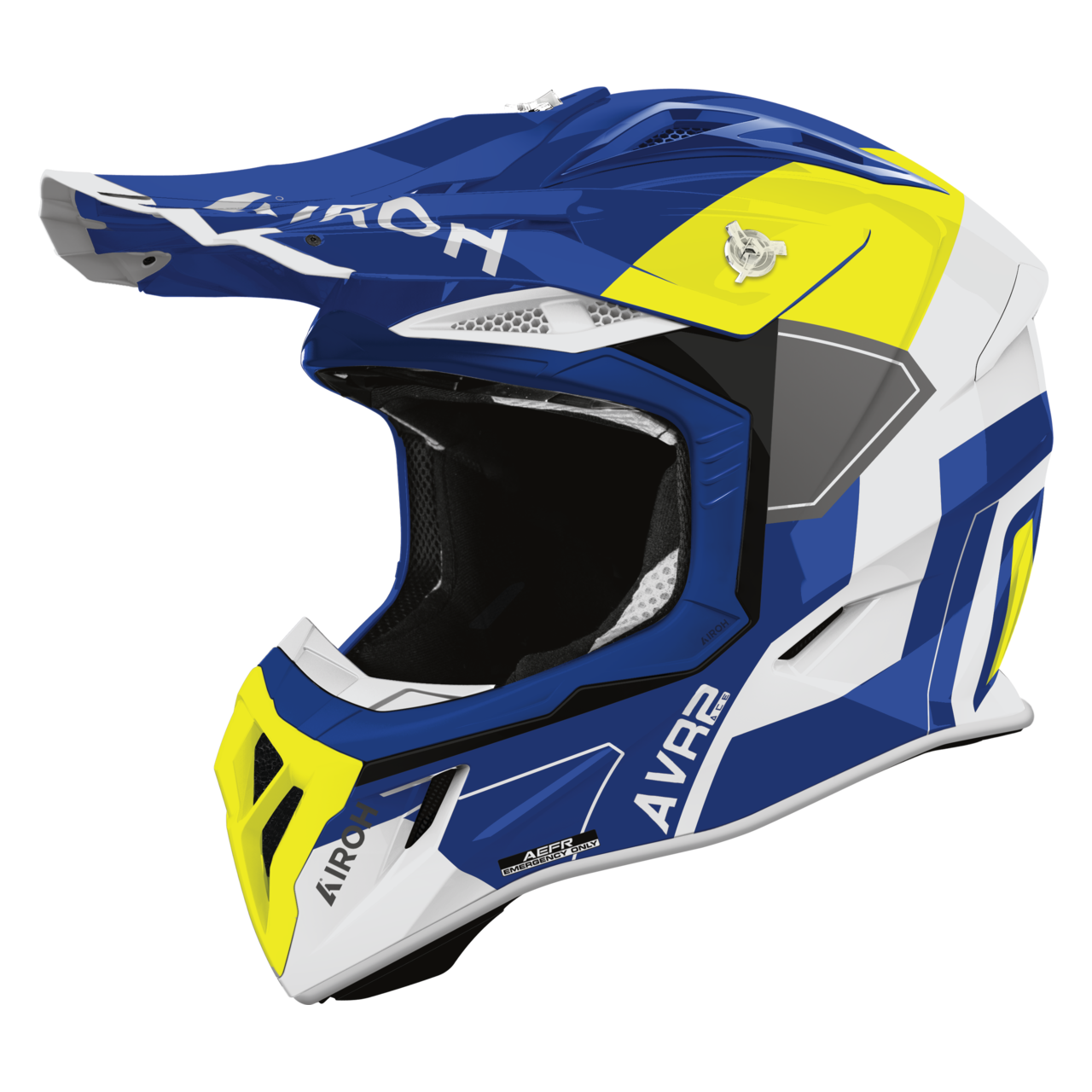 Kask Cross Airoh Aviator Ace 2 Shield (2026) Niebieski/Żółty PołyskL