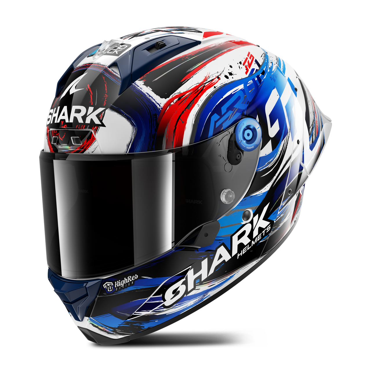 Kask Integralny Shark Aeron-Gp Matowy Złamany Biały/Czarny/NiebieskiS