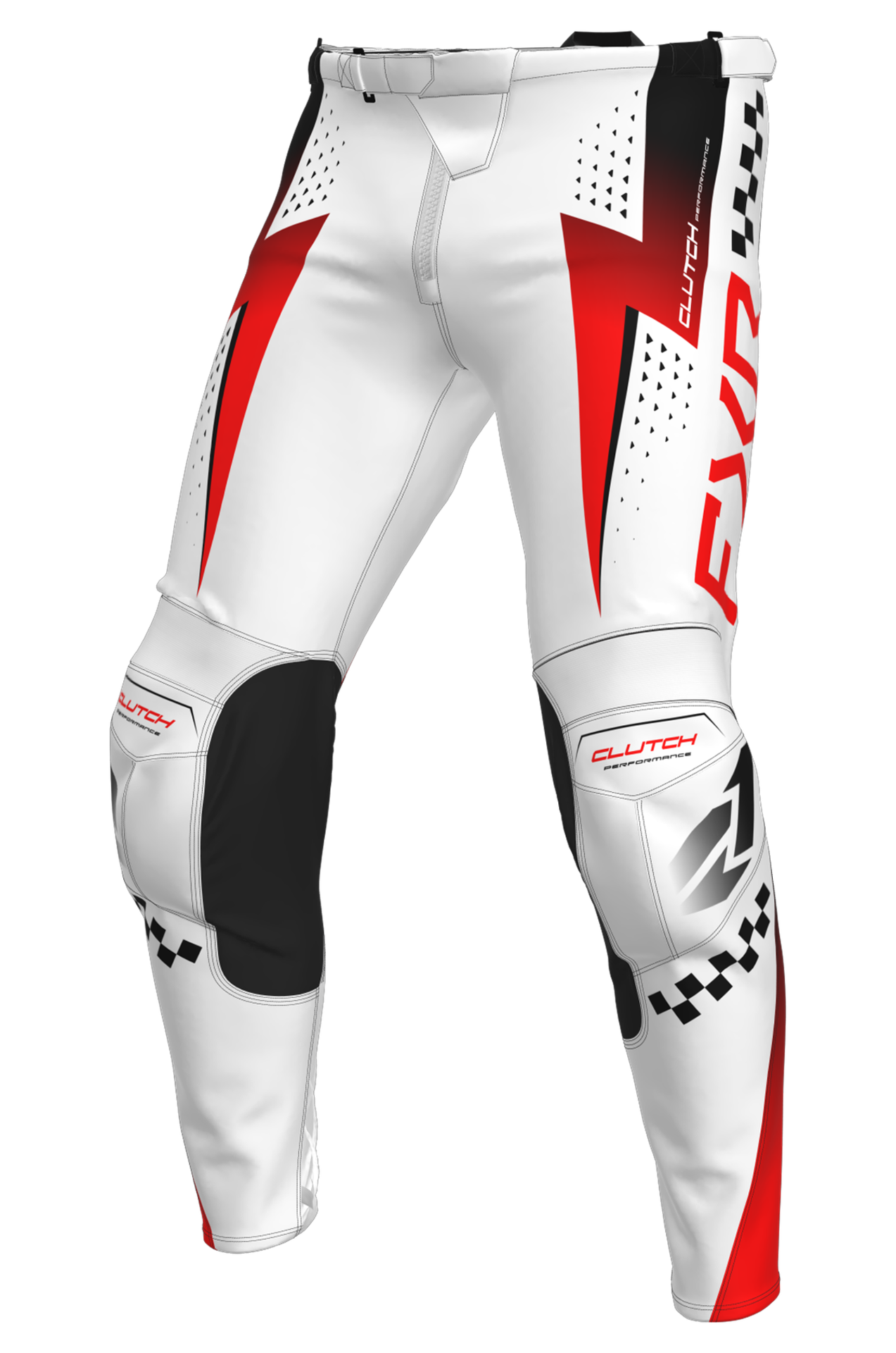 Spodnie Cross FXR Clutch Pro 26 Złamany Biały/Czerwony/Czarny38