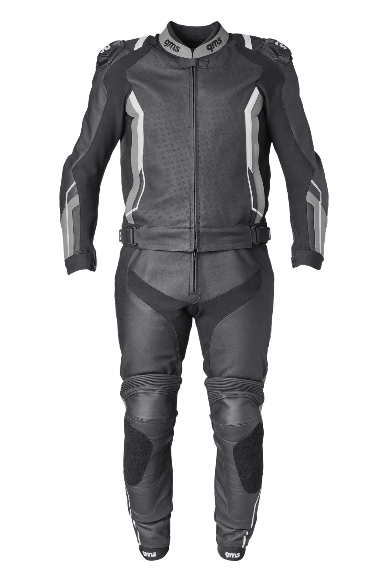 Skórzany Kombinezon Motocyklowy GMS GR-1 Czarny/Szary/Złamany Biały114