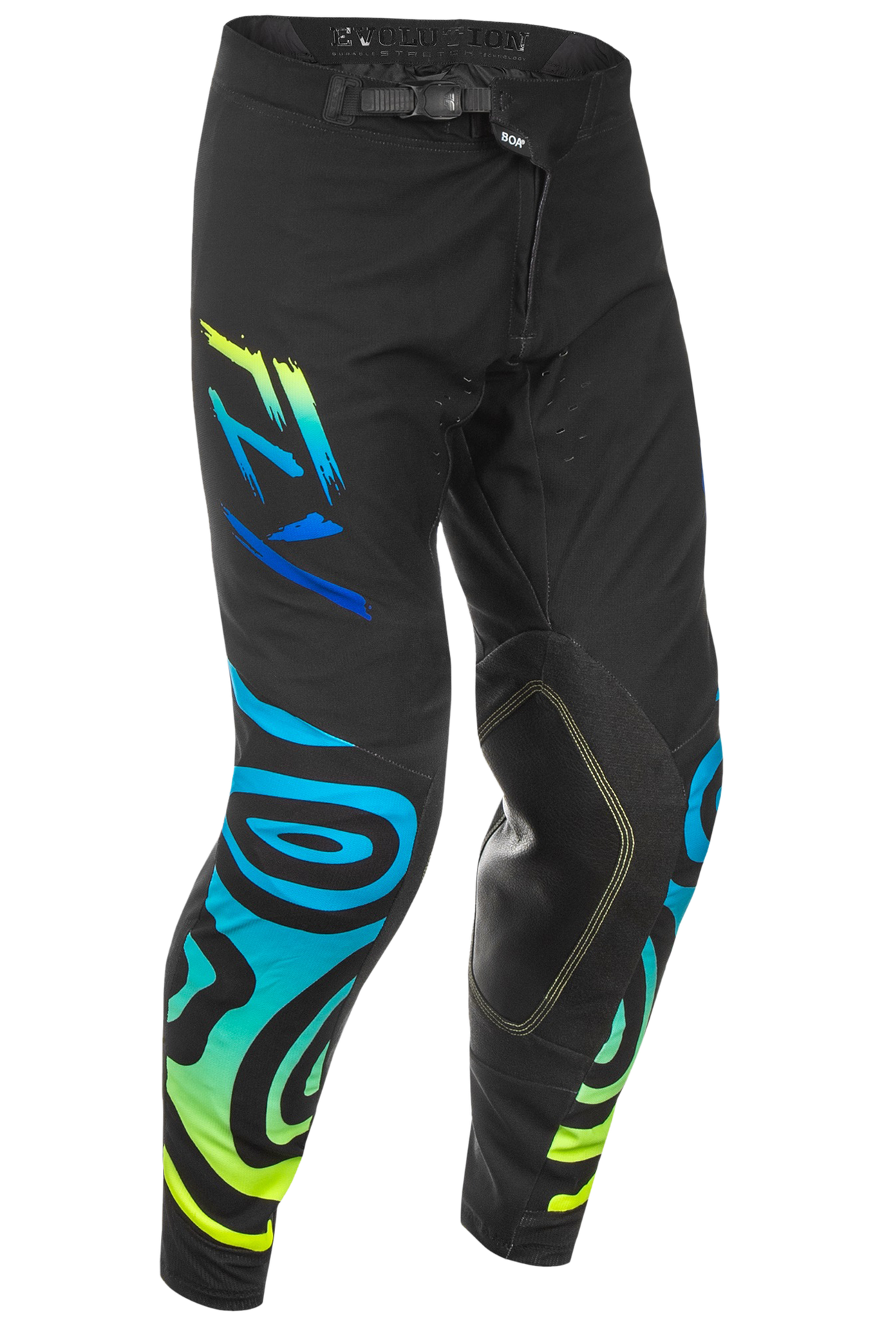 Spodnie Cross FLY Racing Evolution DST Zen Se Czarny/Niebieski/Żółty34