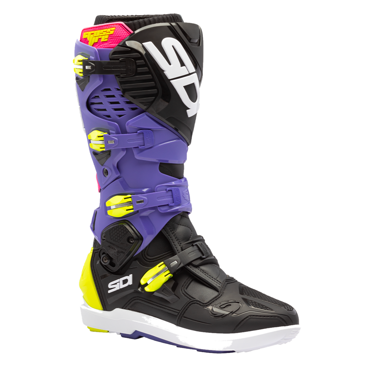 Buty Cross Sidi Crossfire 3 SRS 2026 Fioletowy/Czarny/Fluorescencyjny Żółty44