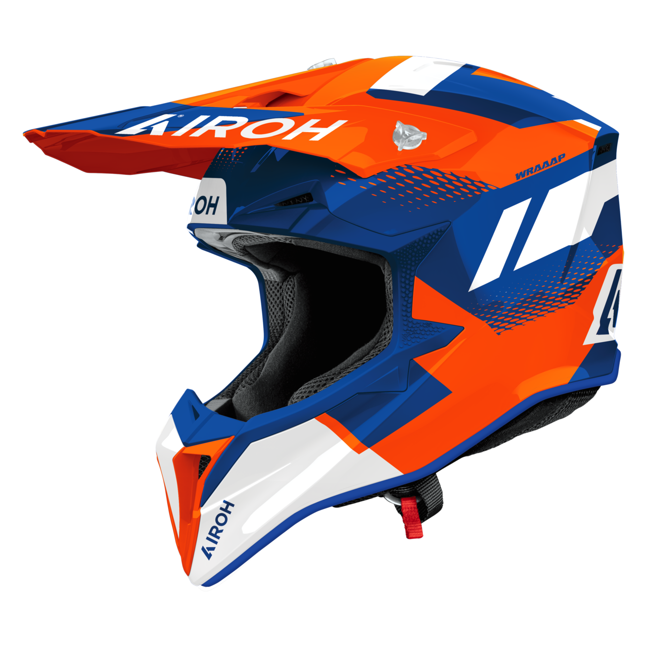 Kask Cross Airoh Wraaap Vision (2026) Pomarańczowy/Niebieski PołyskL