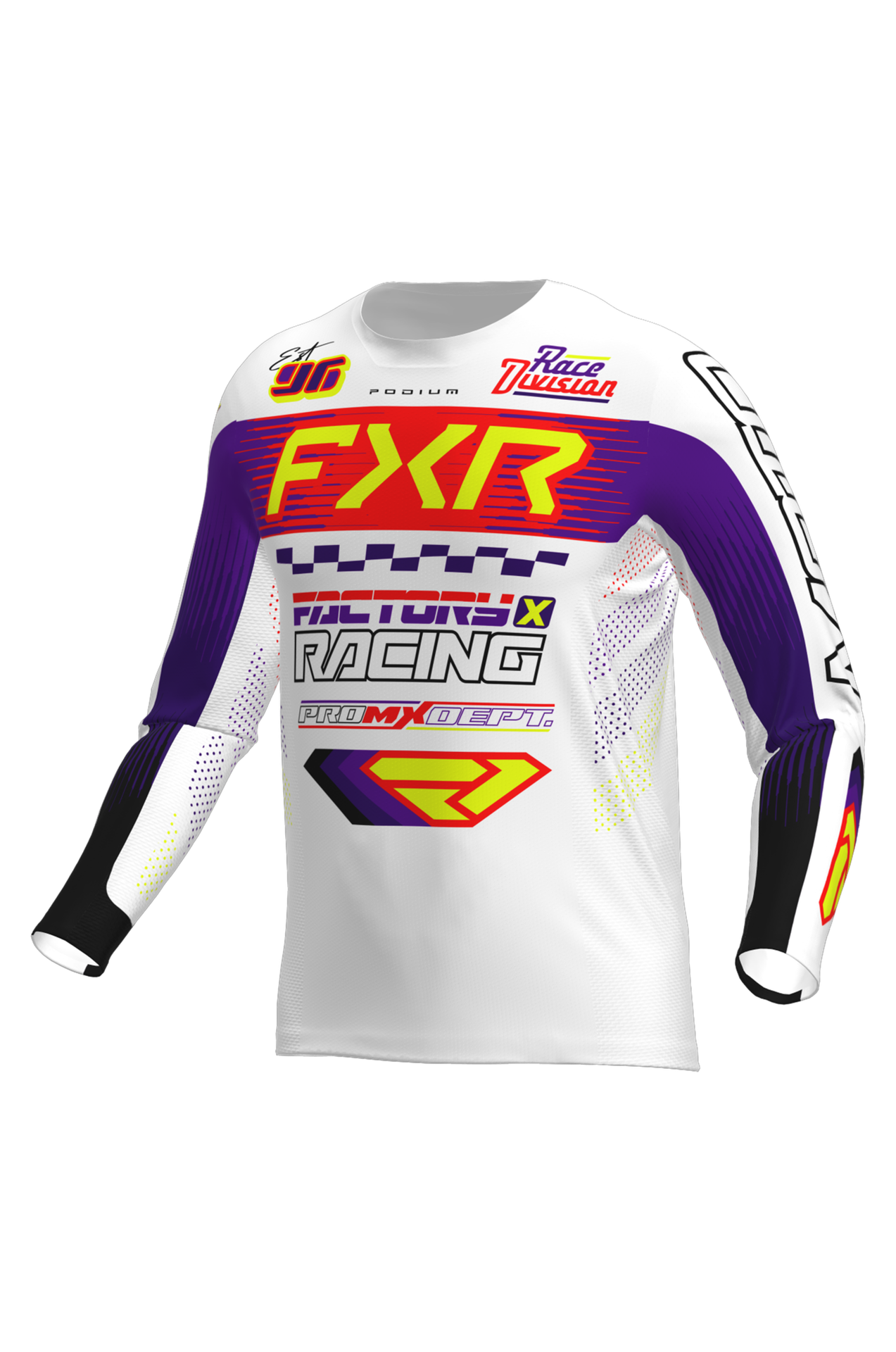 Bluza Cross FXR Podium Gladiator 26 Złamany Biały/Fioletowy/CzerwonyS