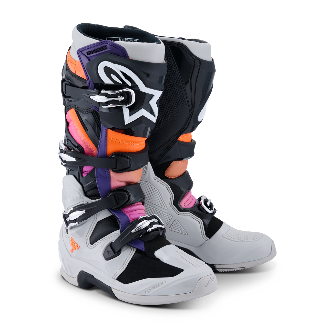 Buty Cross Alpinestars Tech 7 Czarny/Szary/Pomarańczowy/Magenta49,5