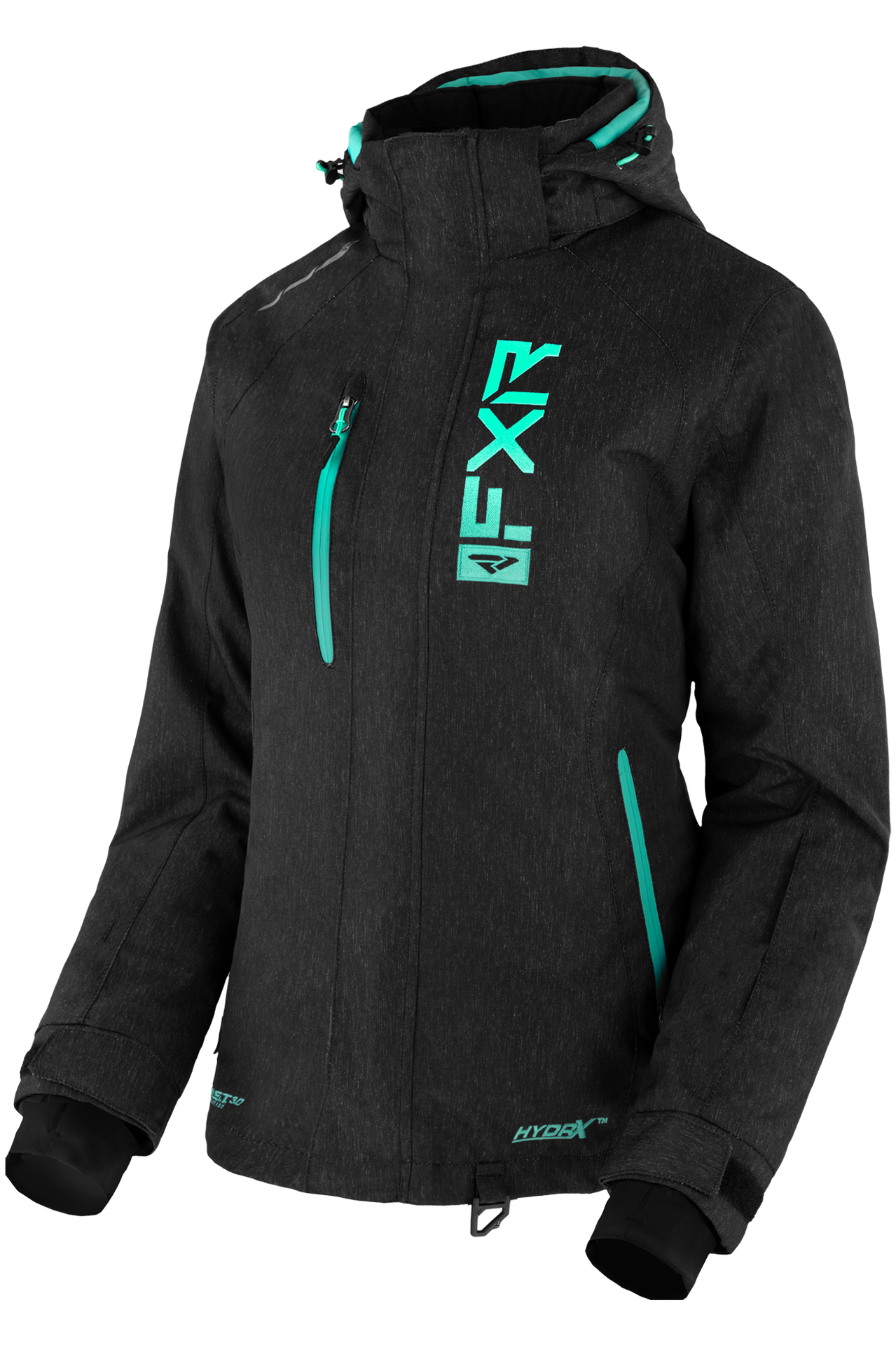 Kurtka Zimowa FXR Fresh Damska Czarny Melanż/Miętowy4