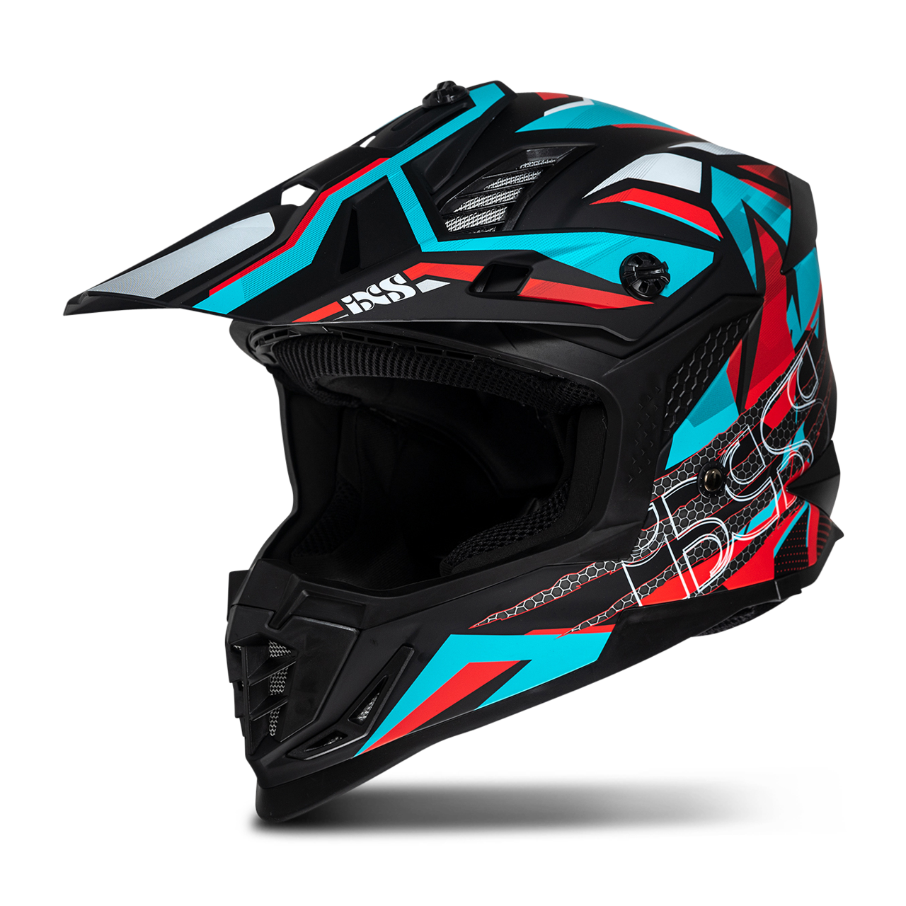 Kask Cross iXS iXS363 2.0 Czarny Matowy/Petrol/CzerwonyXL