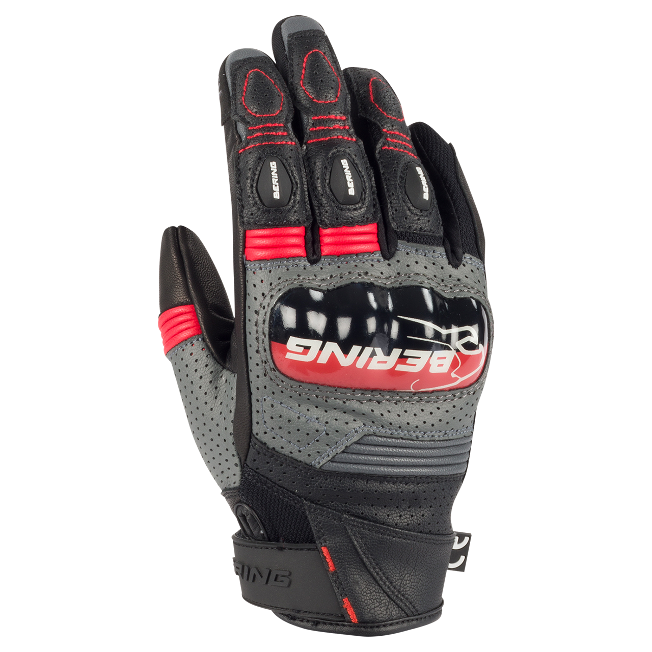 Rękawice Motocyklowe Bering Axel Czarny/Szary/CzerwonyXXL
