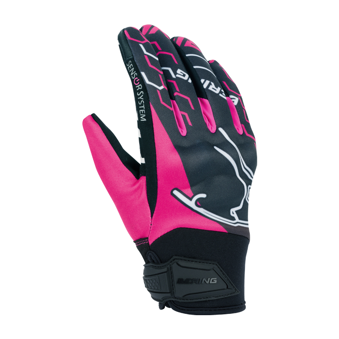 Damskie Rękawice Motocyklowe Bering Lady Walshe Fuksjowy/CzarnyXXL