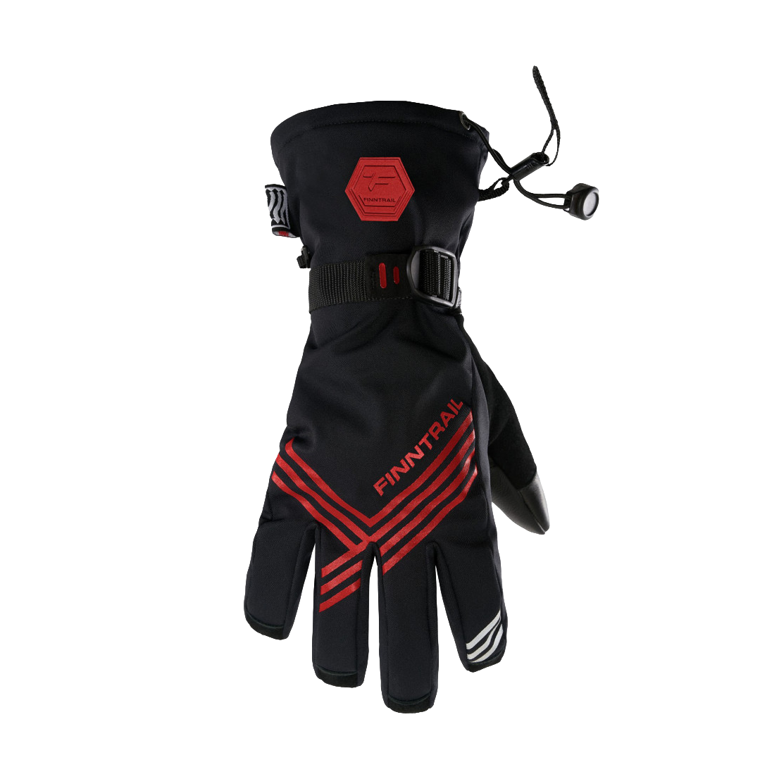 Rękawice Zimowe Finntrail Wintersport Grafitowo-CzerwonyL