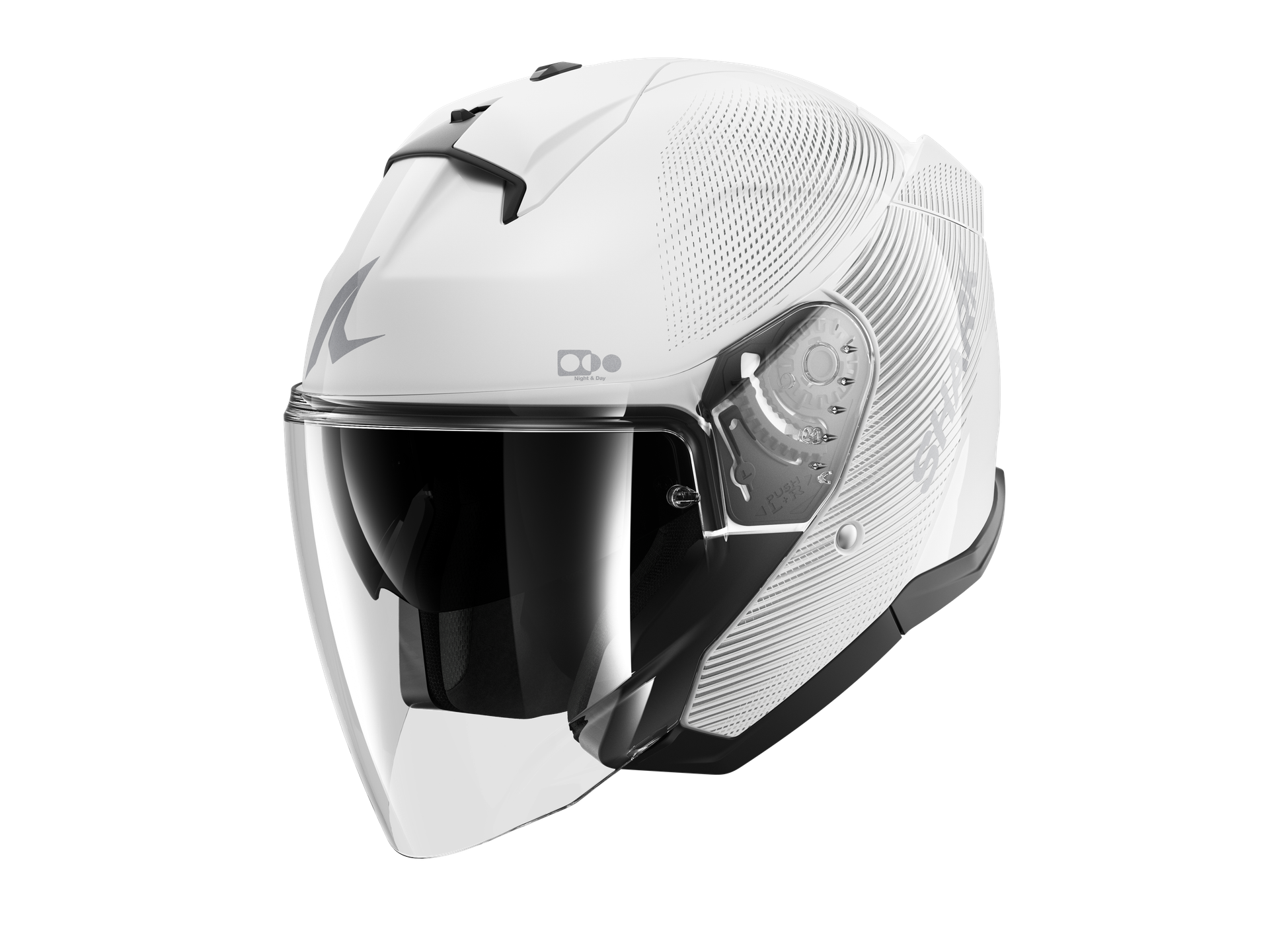 Kask Otwarty Shark Skwal Jet SP Lyne Złamany Biały/SrebrnyL