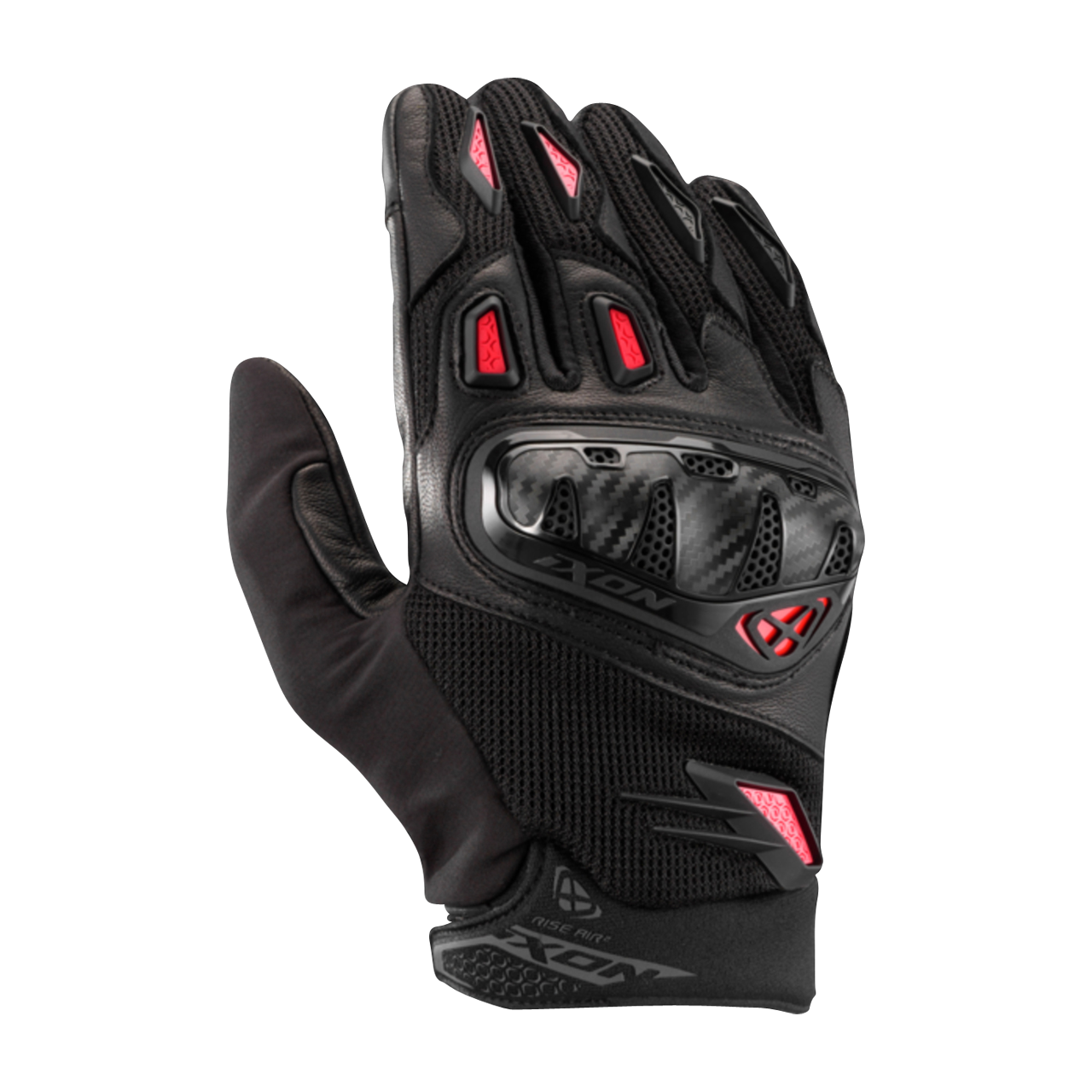Rękawice MC Ixon Rise Air 2 Czarny/JasnoczerwonyS