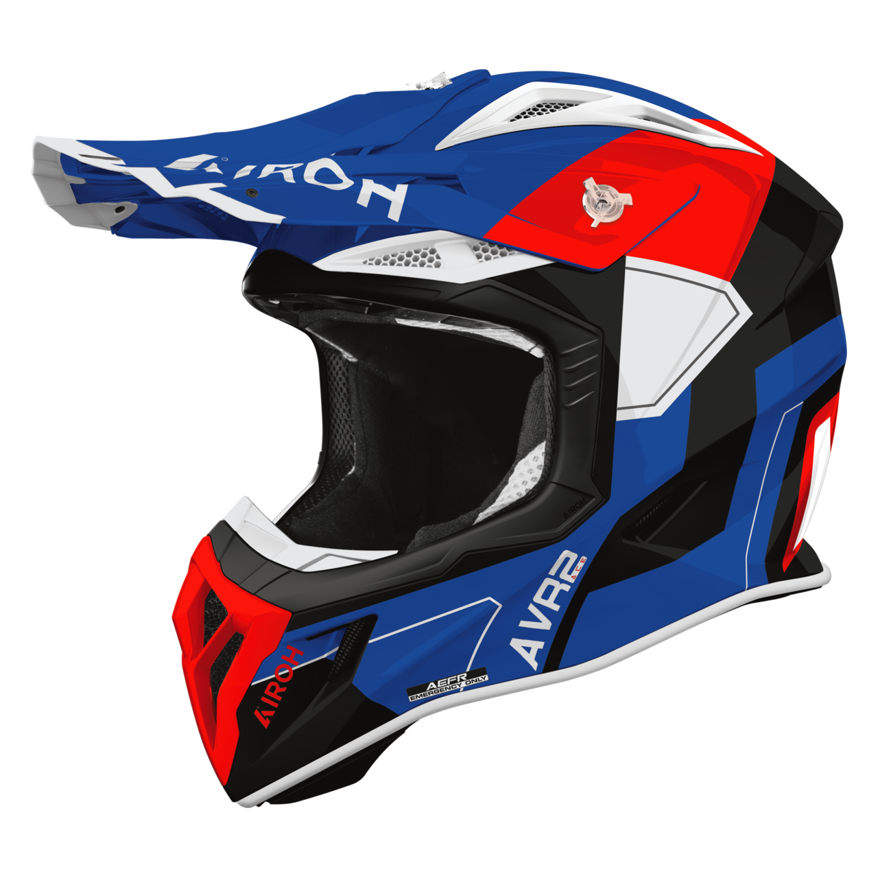 Kask Cross Airoh Aviator Ace 2 Shield (2026) Niebieski/Czerwony PołyskL