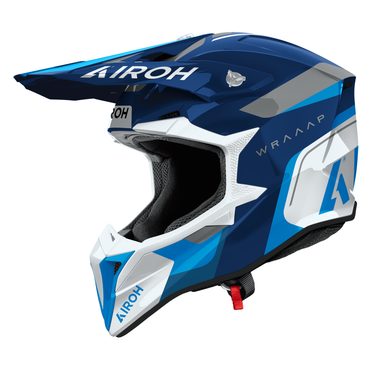 Kask Cross Airoh Wraaap Conquer (2026) Niebieski połyskXXS