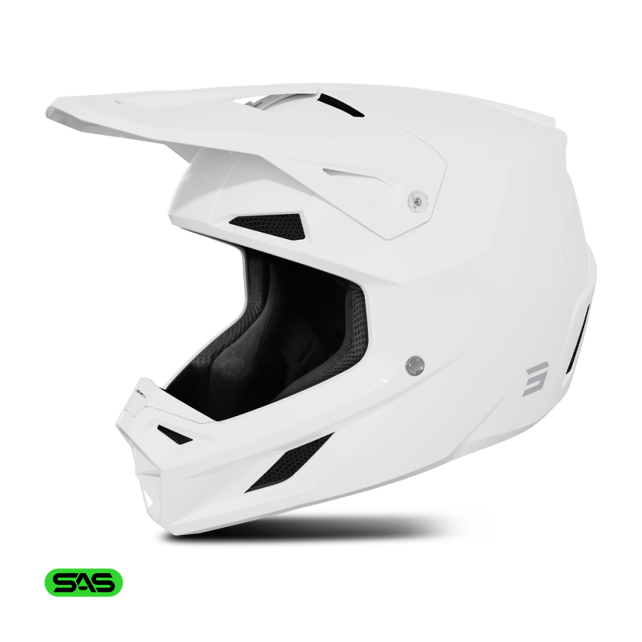 Kask MX Shot Speed Złamany Biały BłyszczącyL