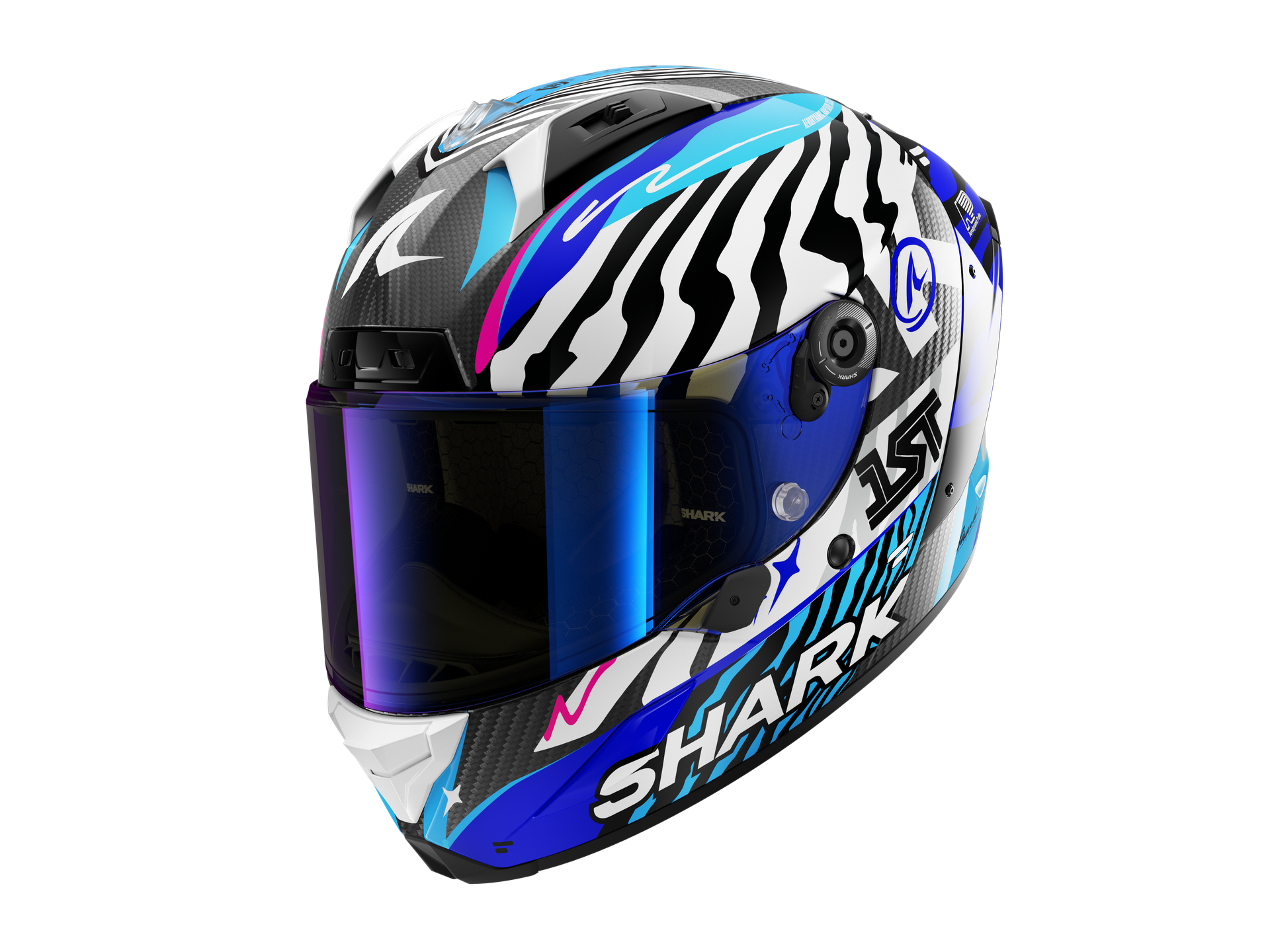 Kask Integralny Shark Aeron Speed-Fancy Złamany Biały/NiebieskiM