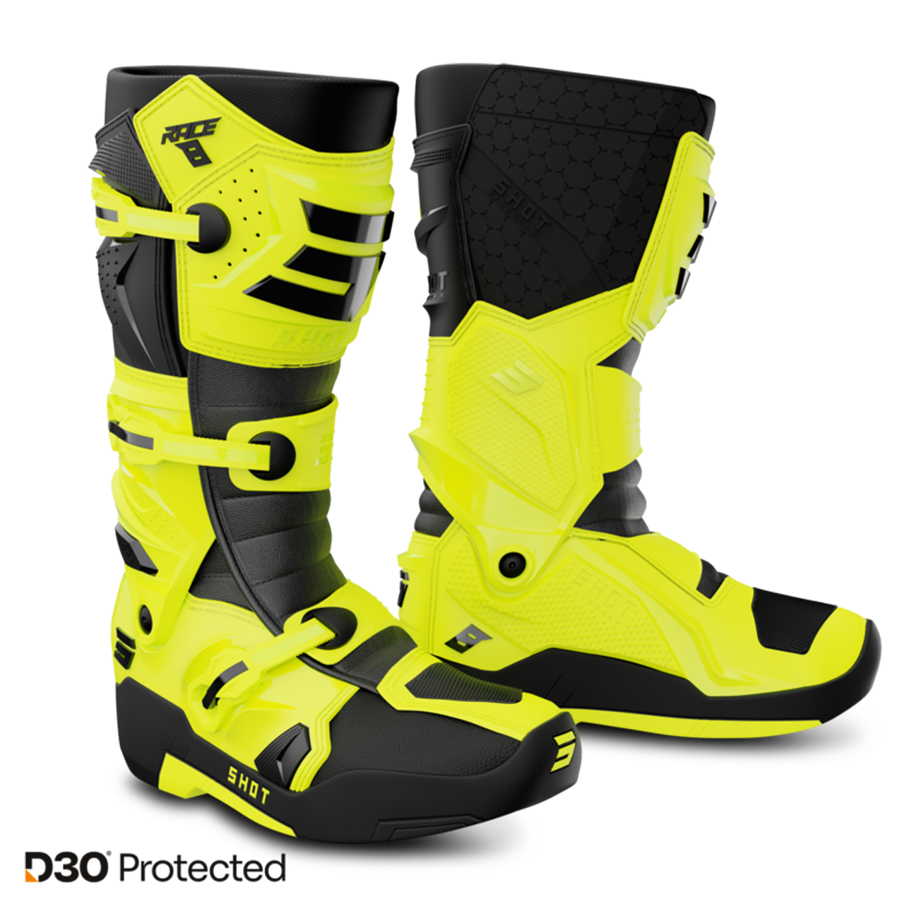 Buty MX Shot Race 8 Neonowy Żółty44