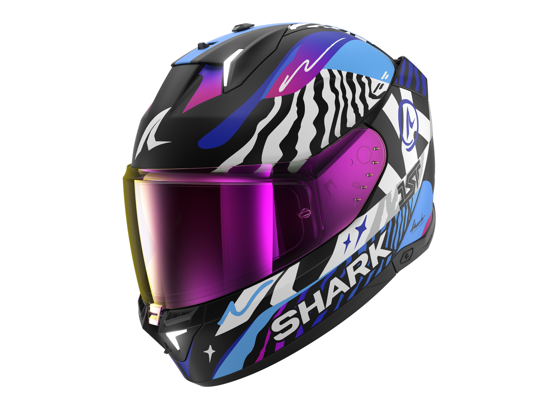Kask Integralny Shark Skwal I3 Speed-Fancy Czarny/Złamany Biały/NiebieskiS