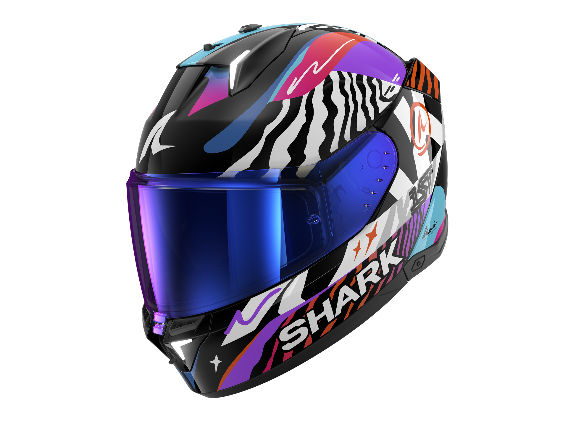 Kask Integralny Shark Skwal I3 Speed-Fancy Czarny/Złamany Biały/PomarańczowyXXL