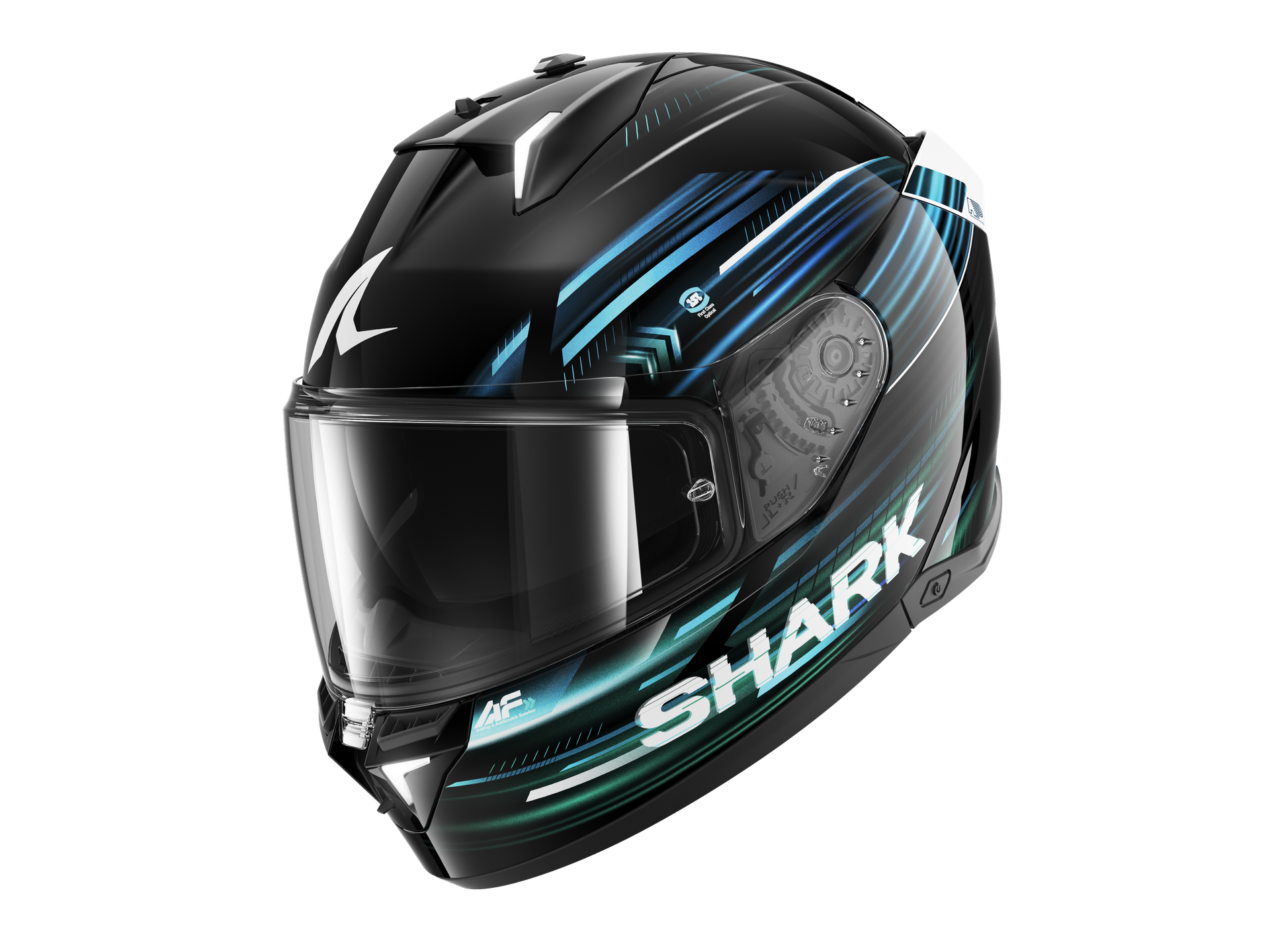 Kask Integralny Shark Skwal I3 Light-Blur Czarny/Niebieski/ZielonyXXL
