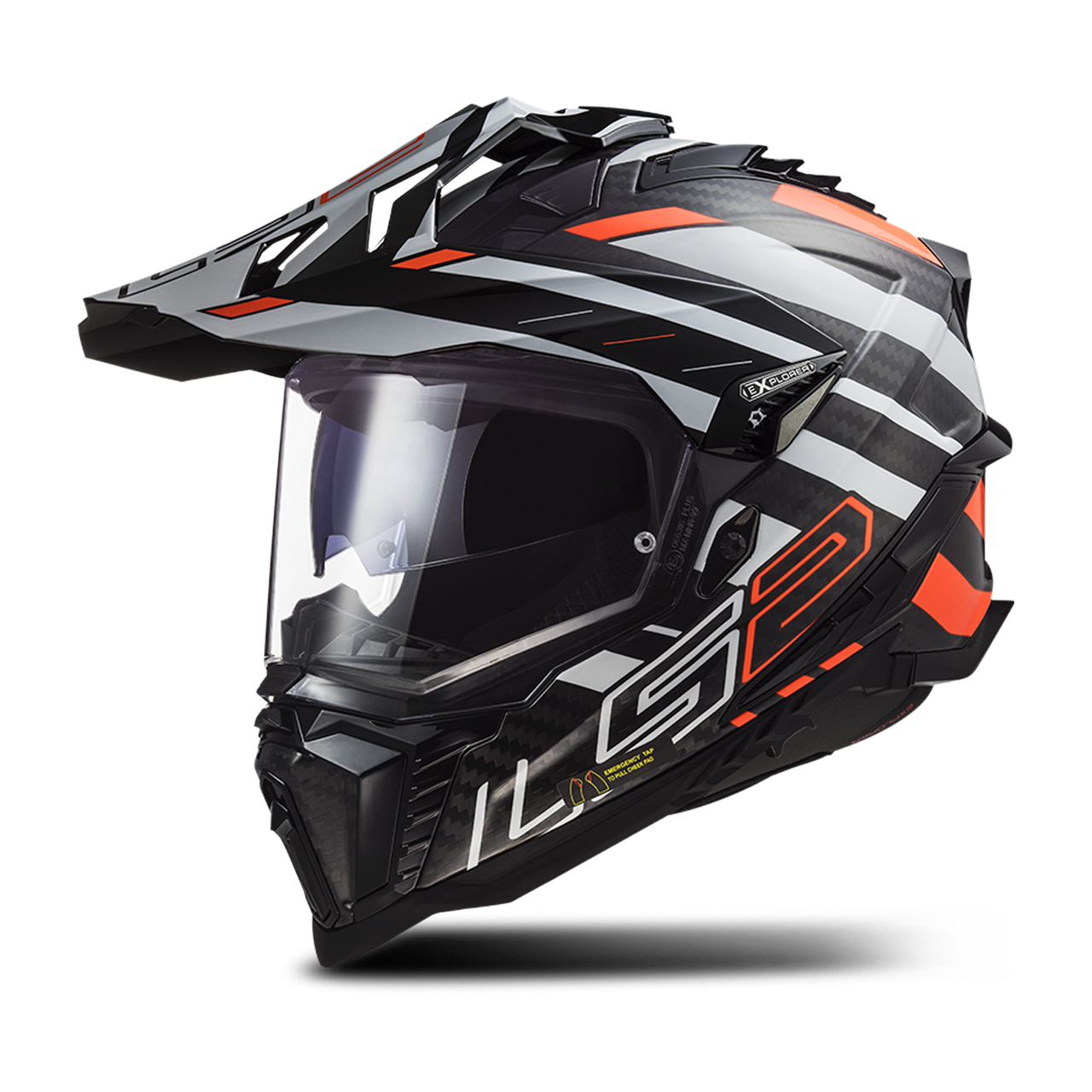Kask Adventure LS2 MX701 EXPLORER C EDGE Czarno-Fluorescencyjny PomarańczowyXXL