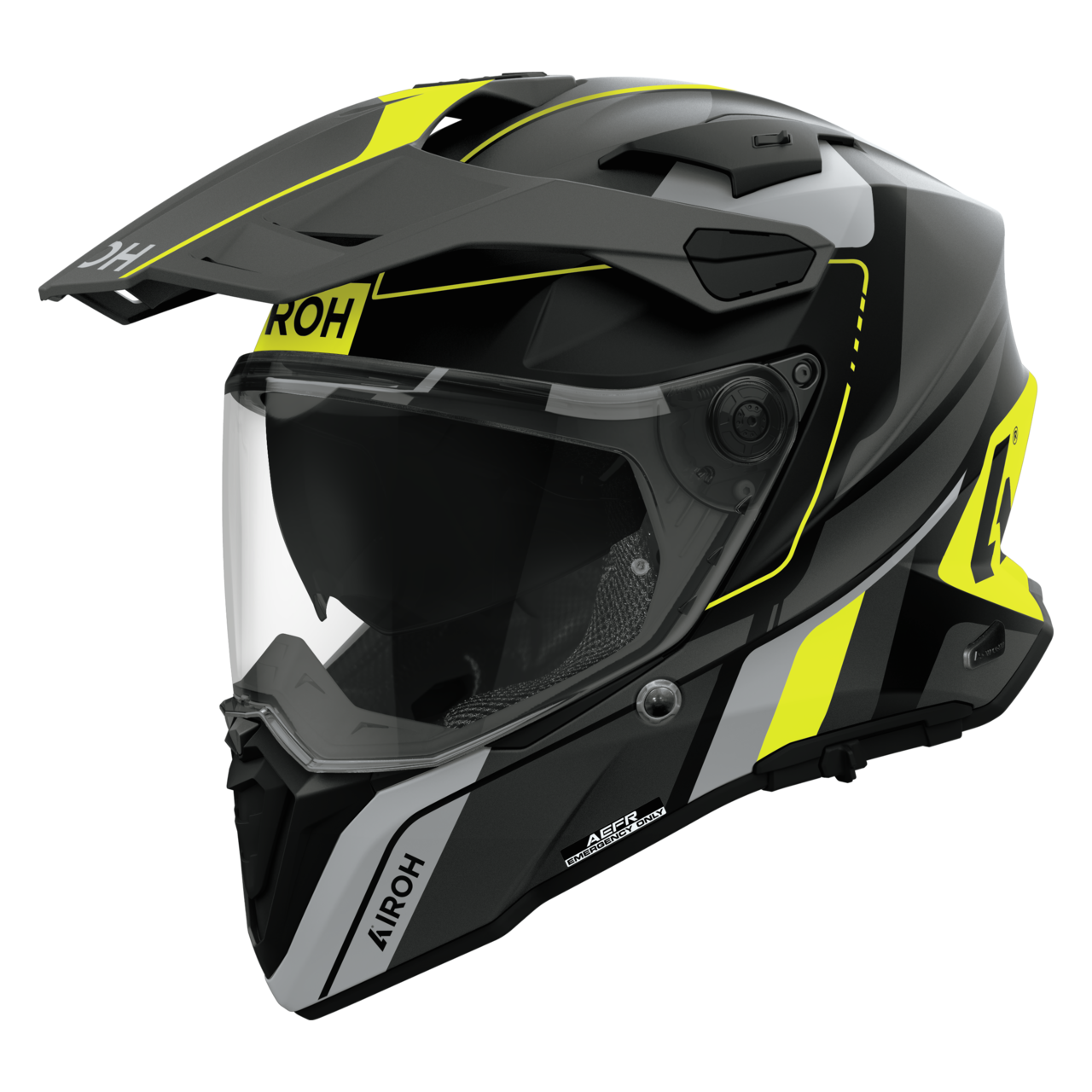 Kask Adventure Airoh Commander 2 Carbon Żółty MatowyM