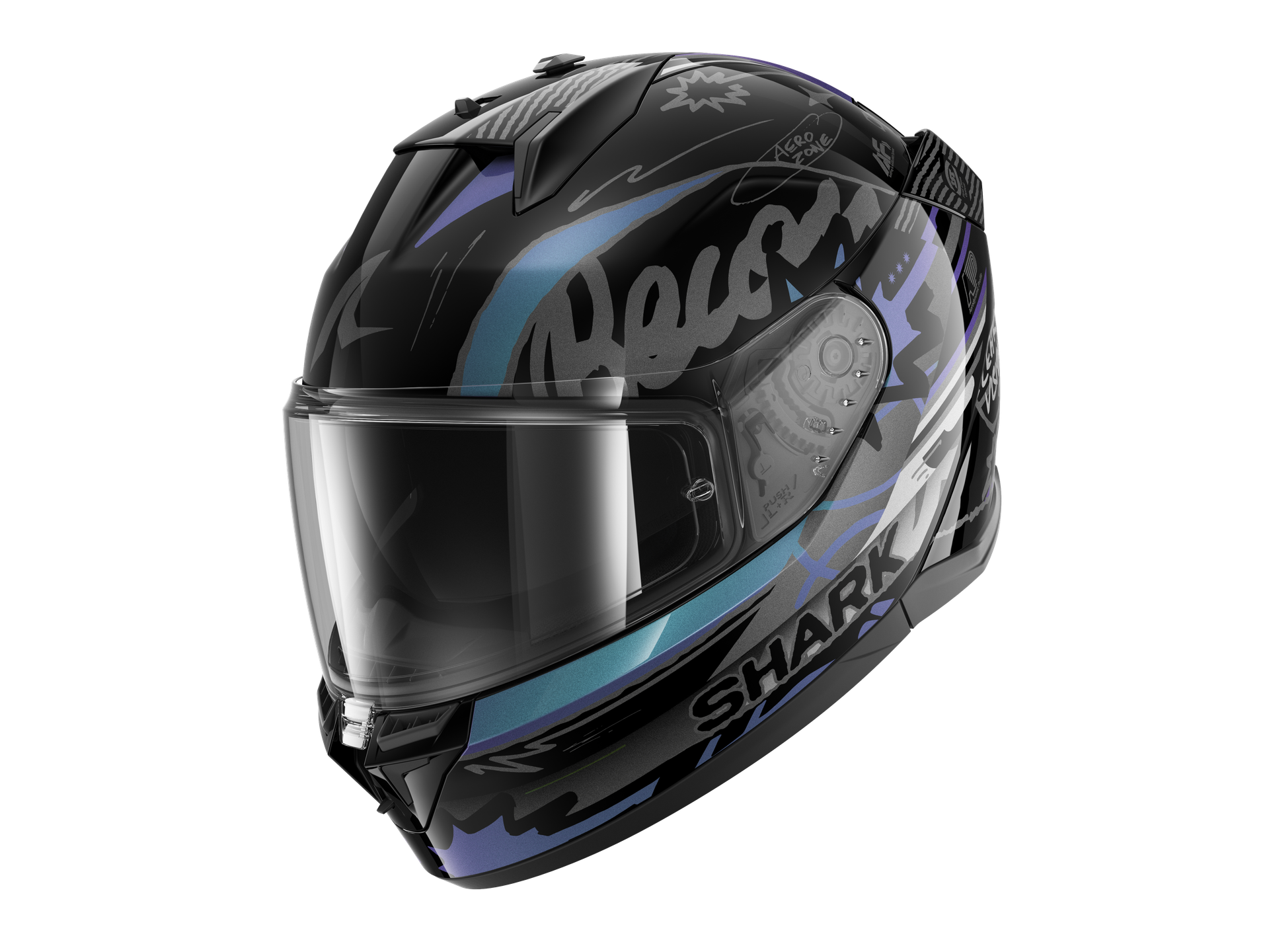 Kask Integralny Shark D-Skwal 3 Streetrush Czarny/Zielony/ChromowanyXXL