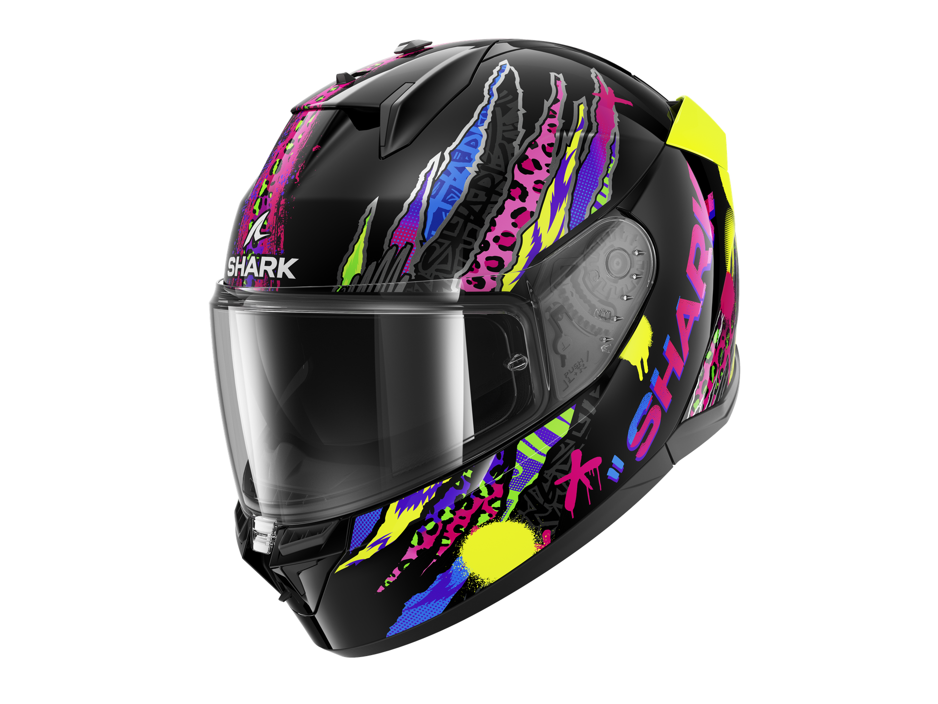 Kask Integralny Shark D-Skwal 3 Fawn Czarny/Fioletowy ŻółtyS