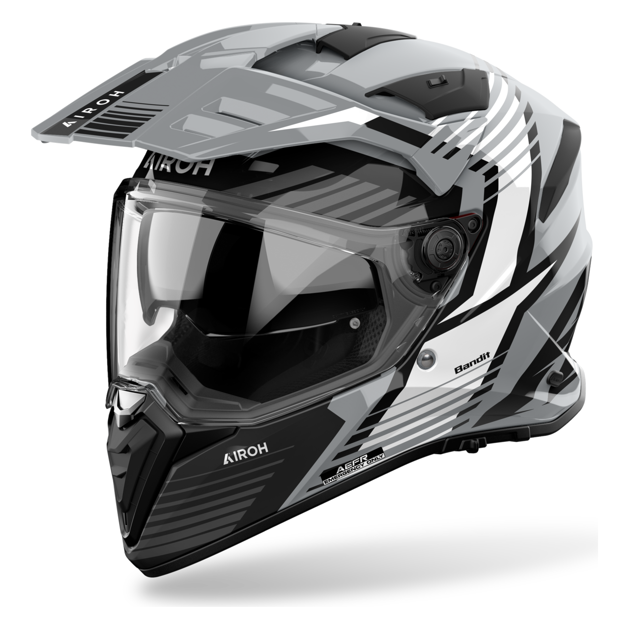 Kask Adventure Airoh Bandit Szary błyszczącyXL