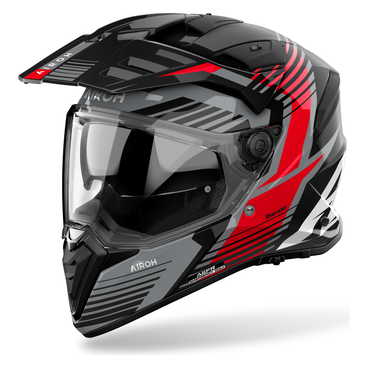 Kask Adventure Airoh Bandit Czerwony połyskM