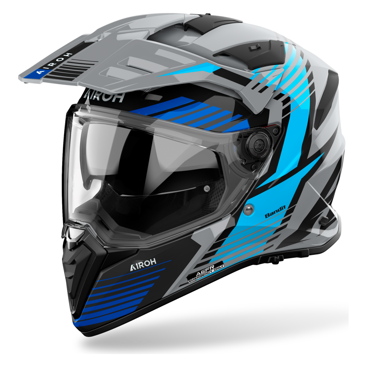 Kask Adventure Airoh Bandit Niebieski połyskS