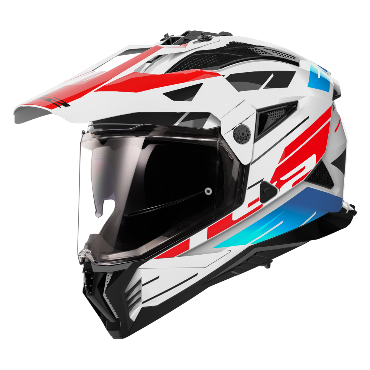 Kask Adventure LS2 MX702 Pioneer II Namib Złamany Biały/Niebieski/CzerwonyL