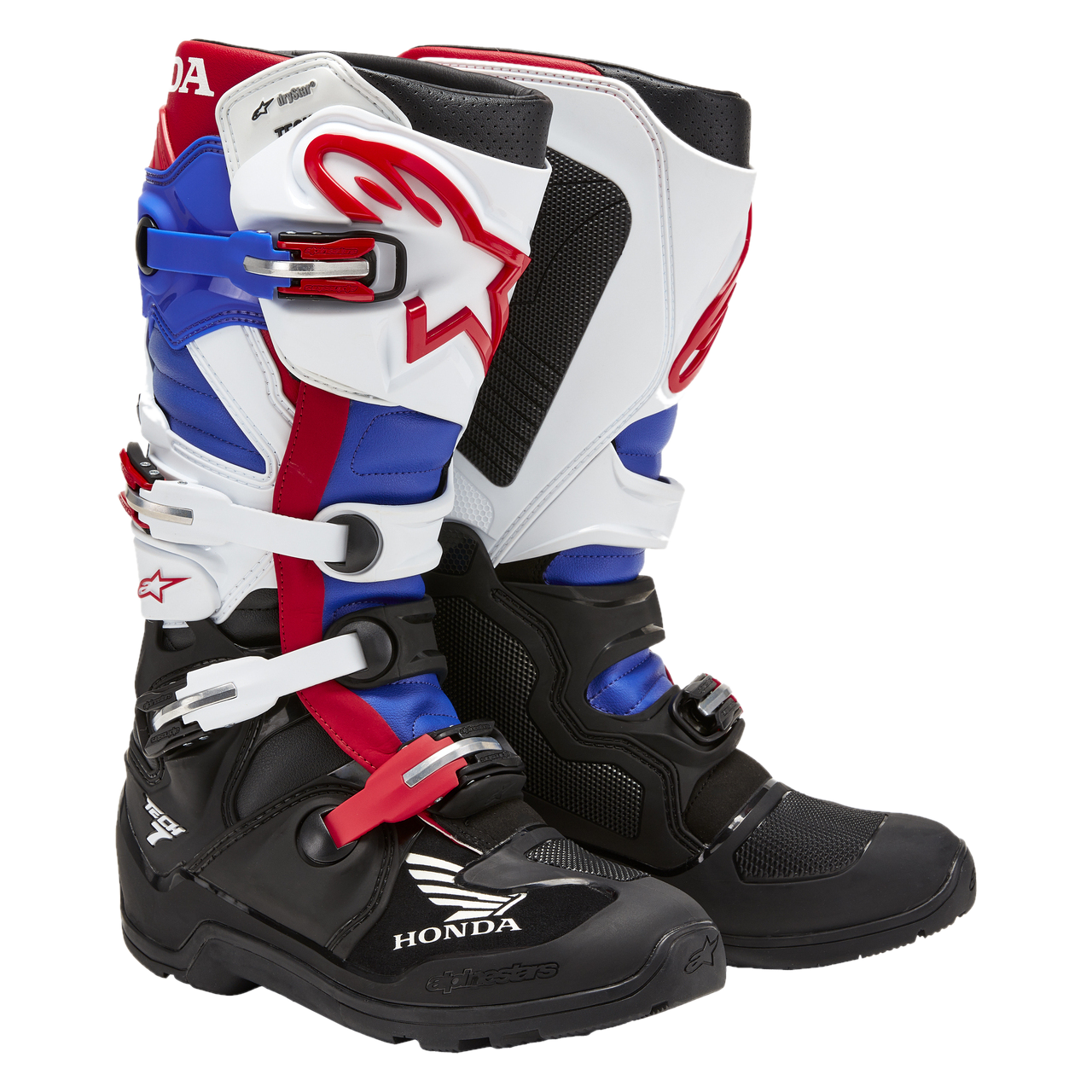Buty Enduro Alpinestars Honda Tech 7 Drystar Czarny/Złamany Biały/Niebieski/Jasnoczerwony48