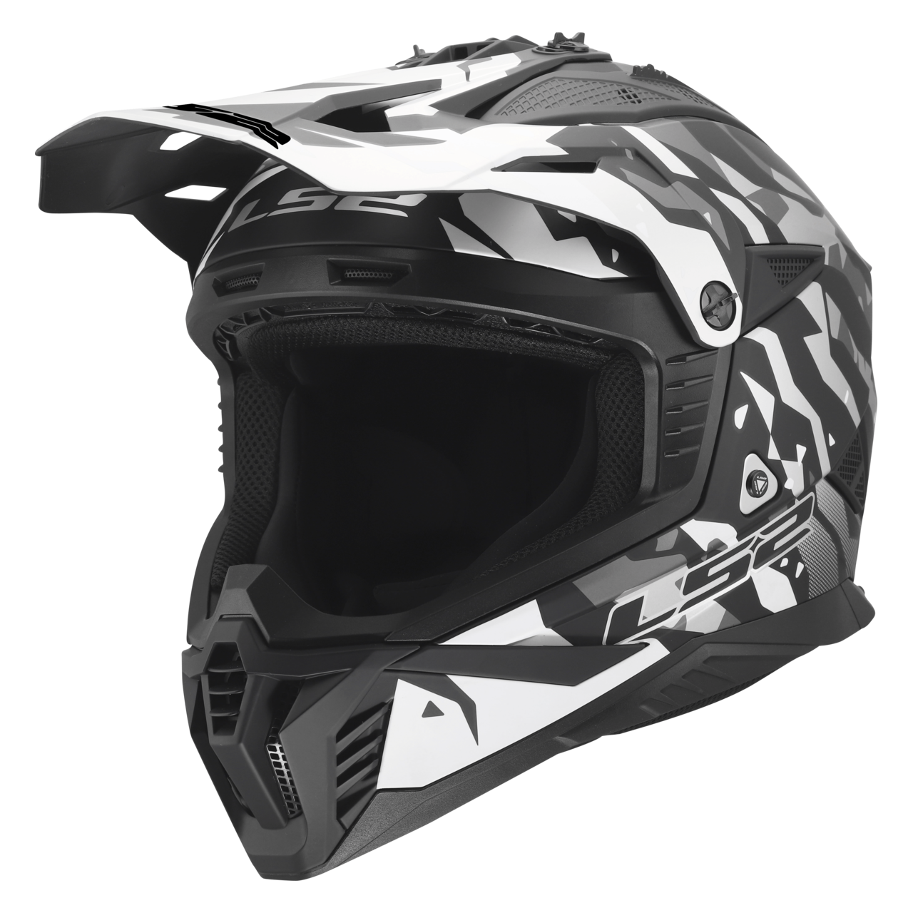 Kask Cross LS2 MX708 Fast II Grotesk Czarny/Szary MatowyS