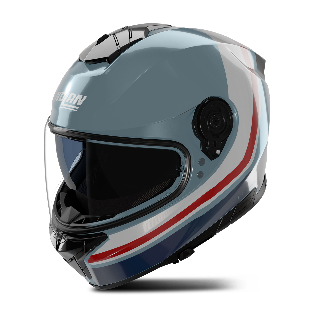 Kask Integralny Nolan N80-8 Incline Niebieski Szary/Głęboki Niebieski/Biały/Czerwony BłyszczącyS