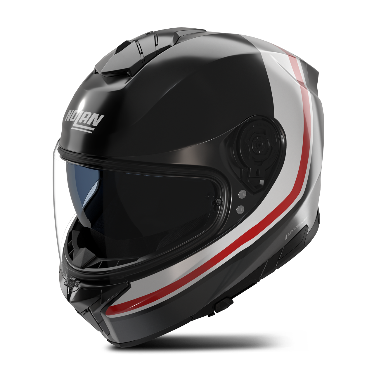 Kask Integralny Nolan N80-8 Incline Czarno/Antracytowy/Biały/Czerwony błyszczącyXXS
