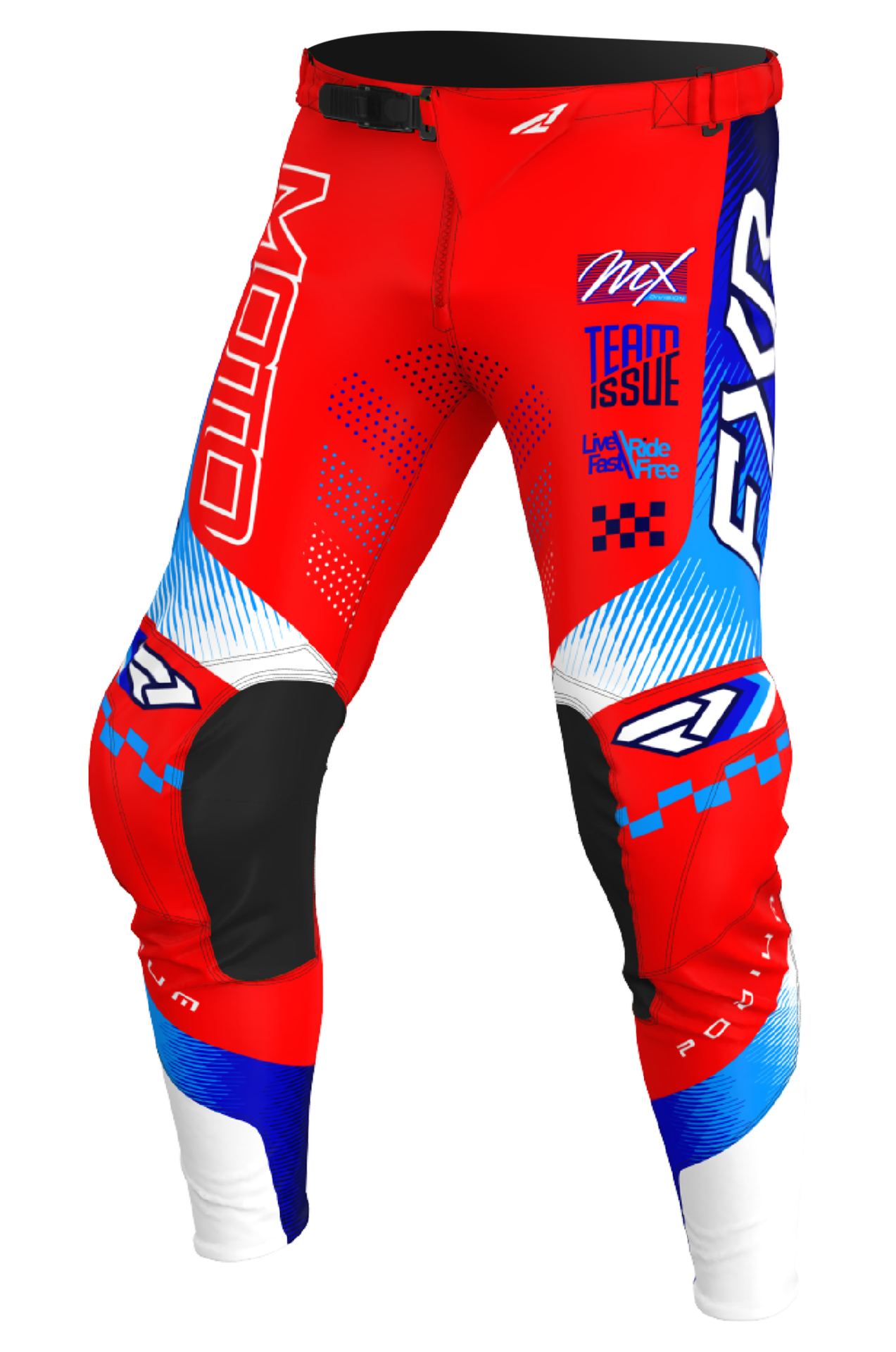 Spodnie Cross FXR Podium Gladiator 26 Czerwony/Niebieski/Złamany Biały32
