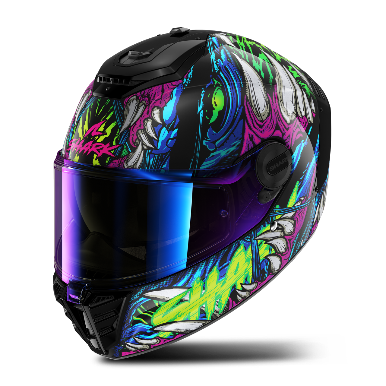 Kask Integralny Shark Spartan RS Shaytan Mat Czarny/Zielony/FioletowyL