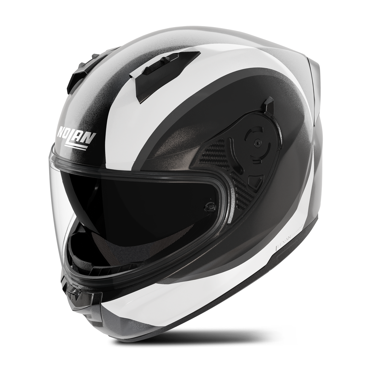 Kask Integralny Nolan N60-6 Bifase Czarny/Złamany Biały/MetalS